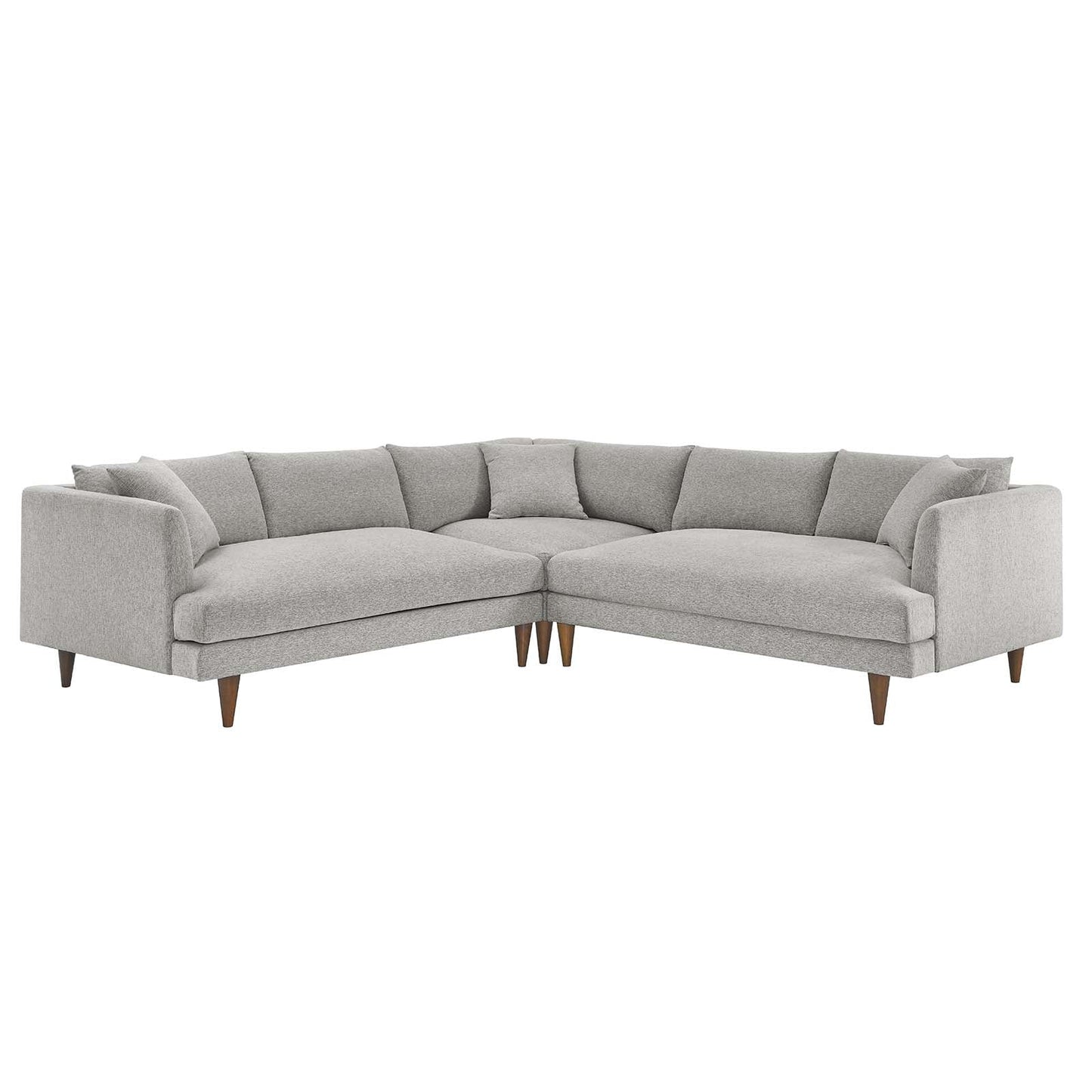 Zoya 3 Piece Down Filled Overstuffed Sectional Sofa by Modway