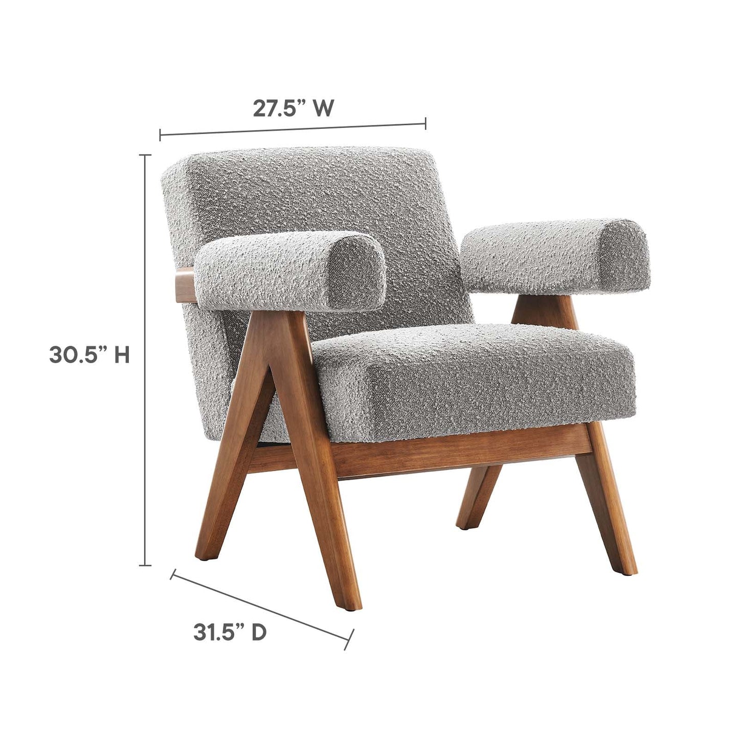 Lyra Boucle Fabric Armchair Set of 2 by Modway