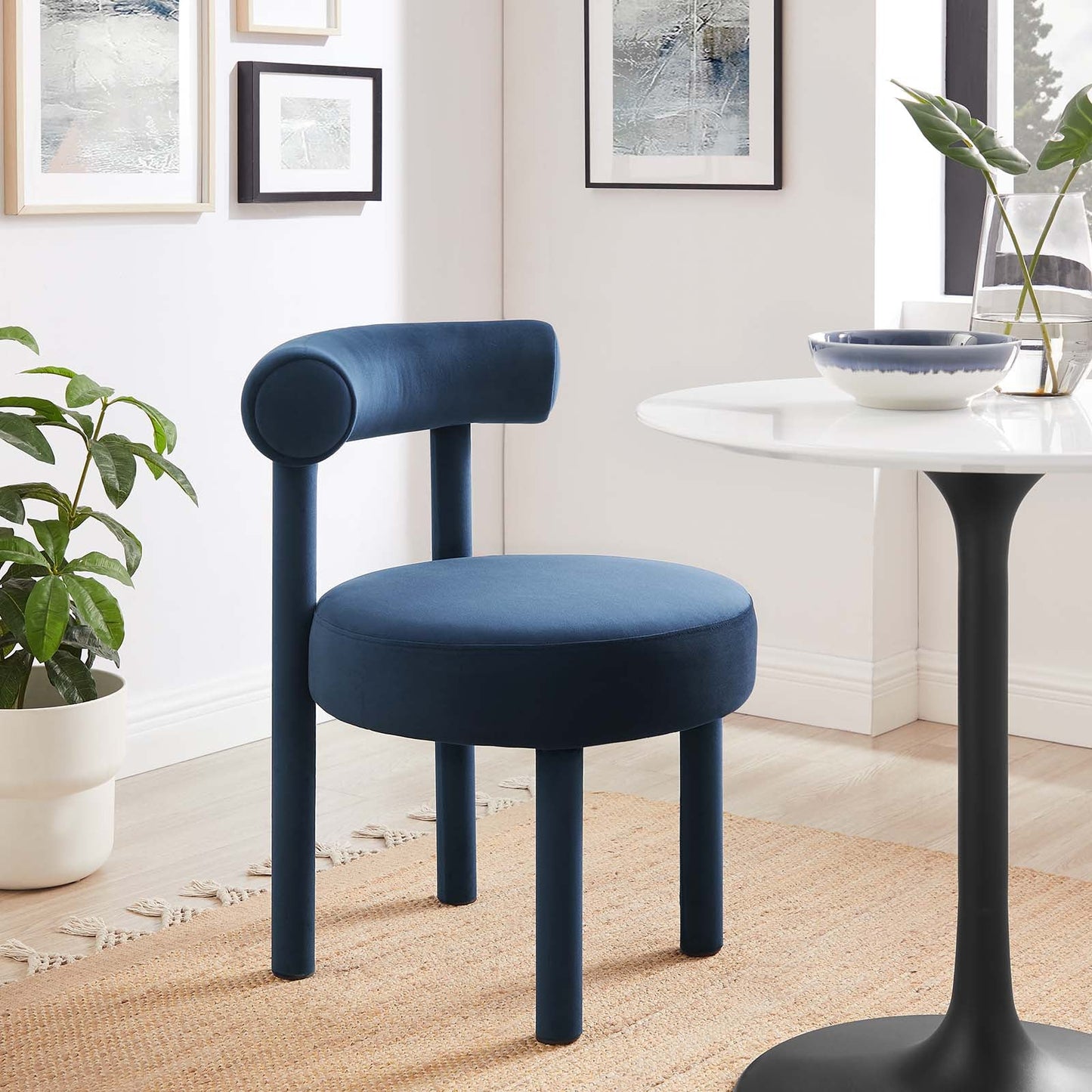 Toulouse Performance Velvet Dining Chair Set of 2 by Modway