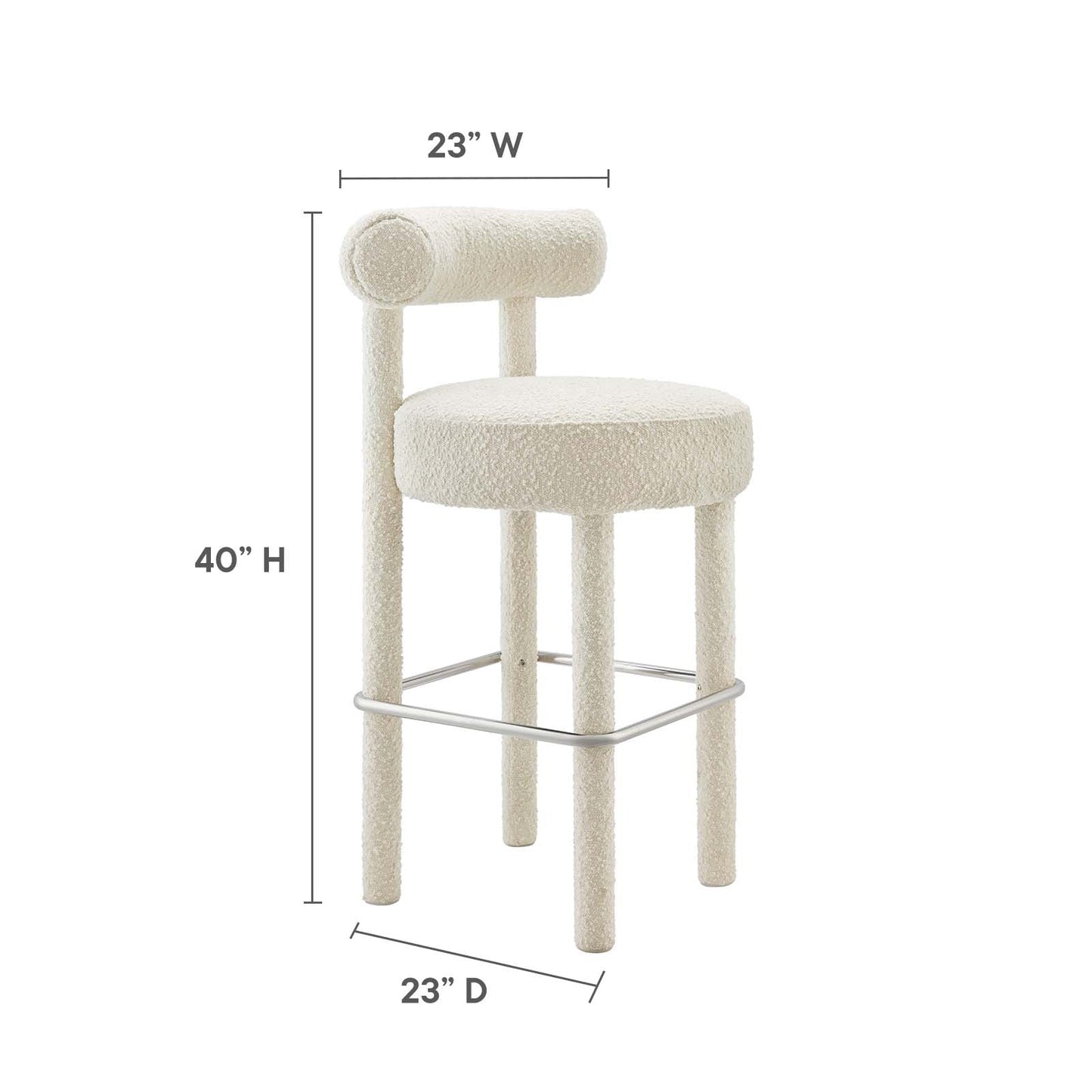 Toulouse Boucle Fabric Bar Stool Set of 2 by Modway