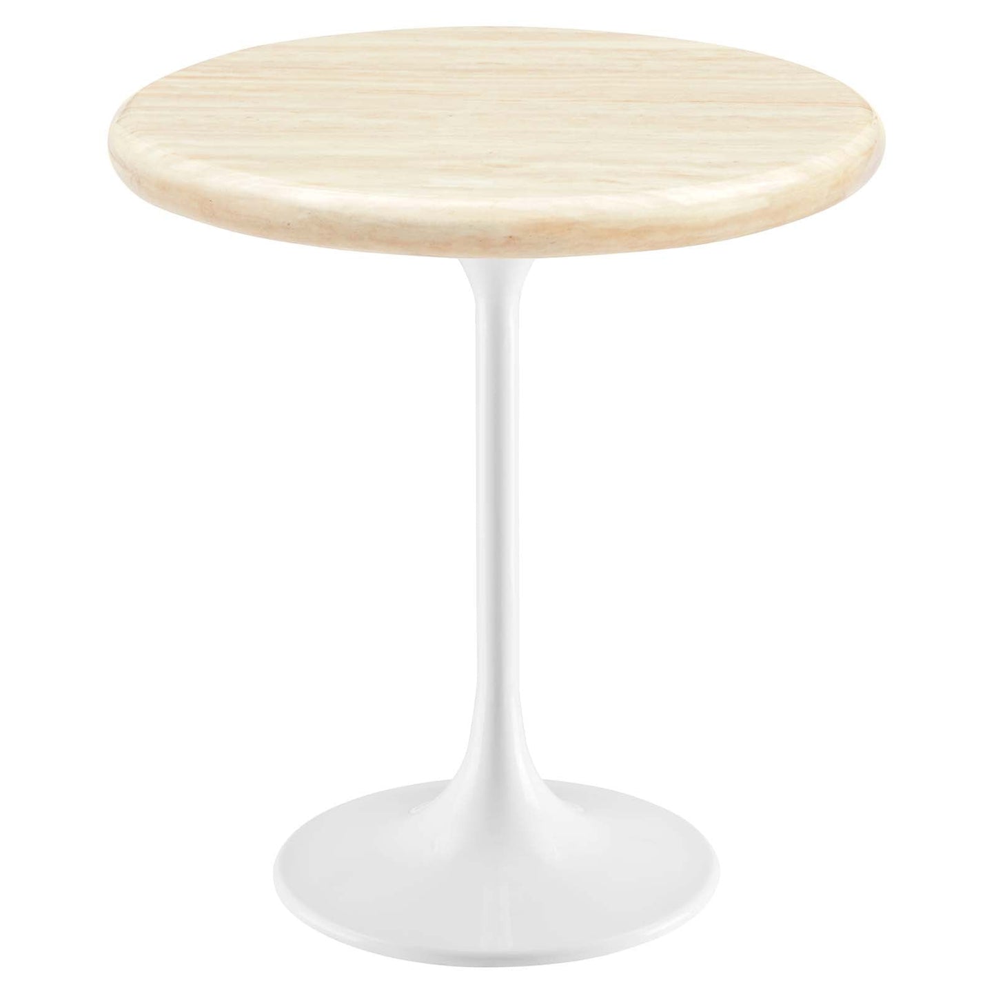 Lippa 20" Round Faux Travertine Side Table by Modway
