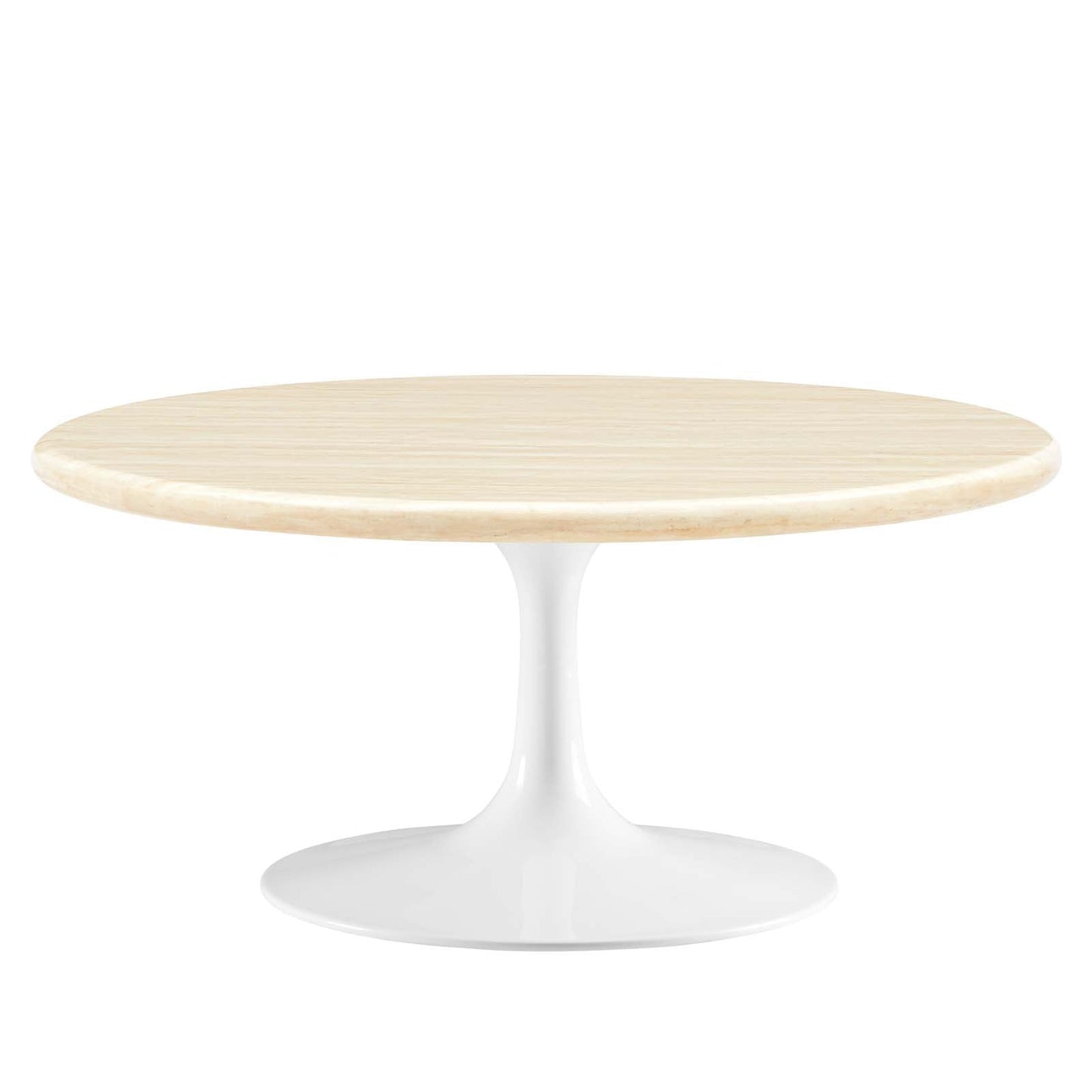 Lippa 36Ó Round Faux Travertine Coffee Table by Modway