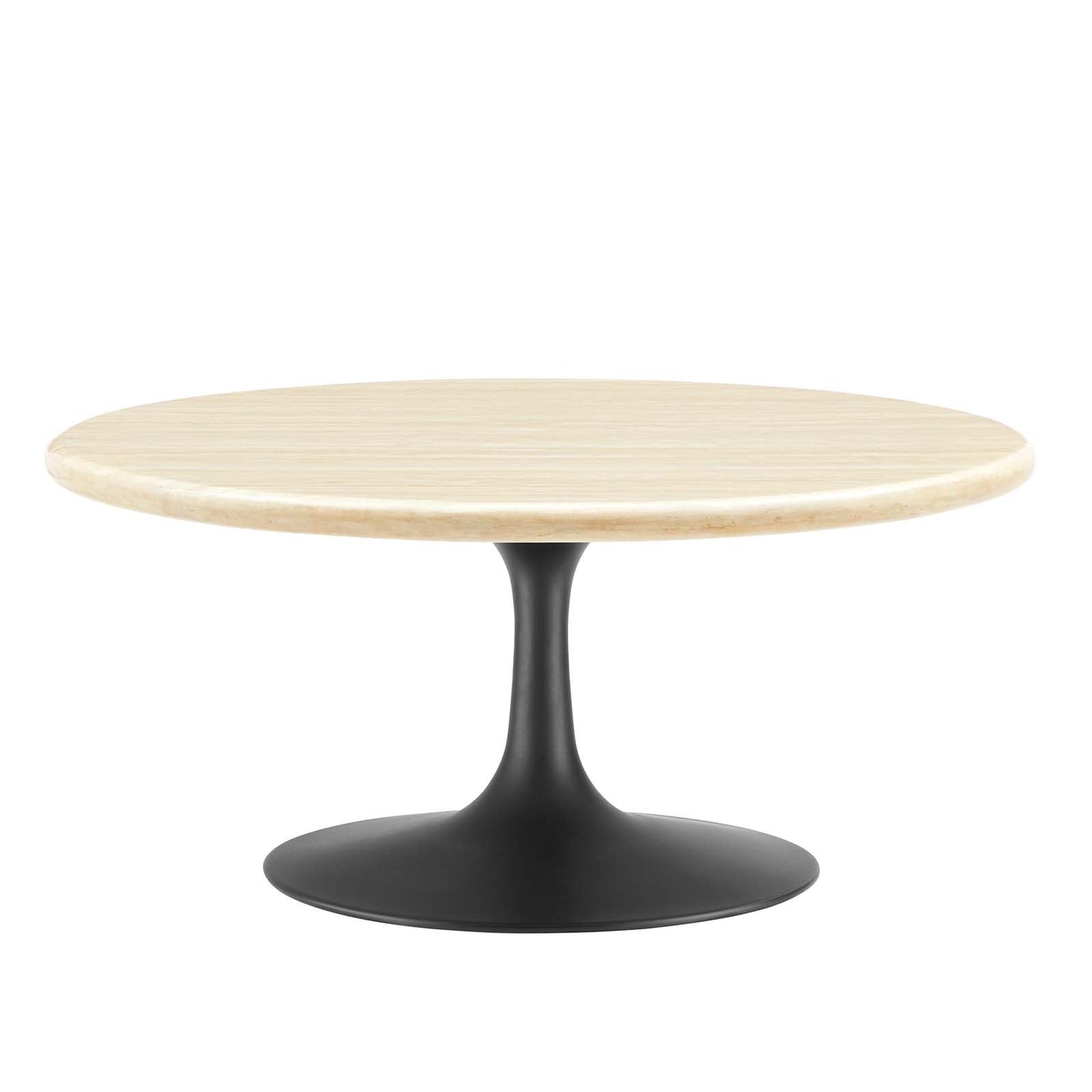 Lippa 36Ó Round Faux Travertine Coffee Table by Modway