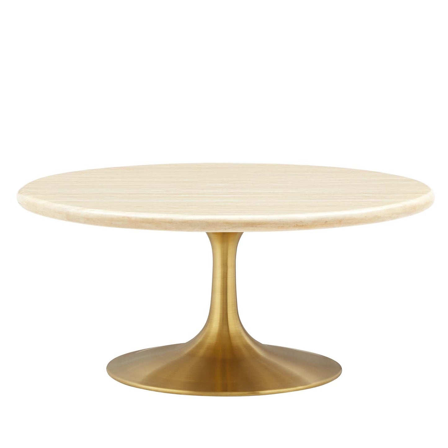Lippa 36Ó Round Faux Travertine Coffee Table by Modway