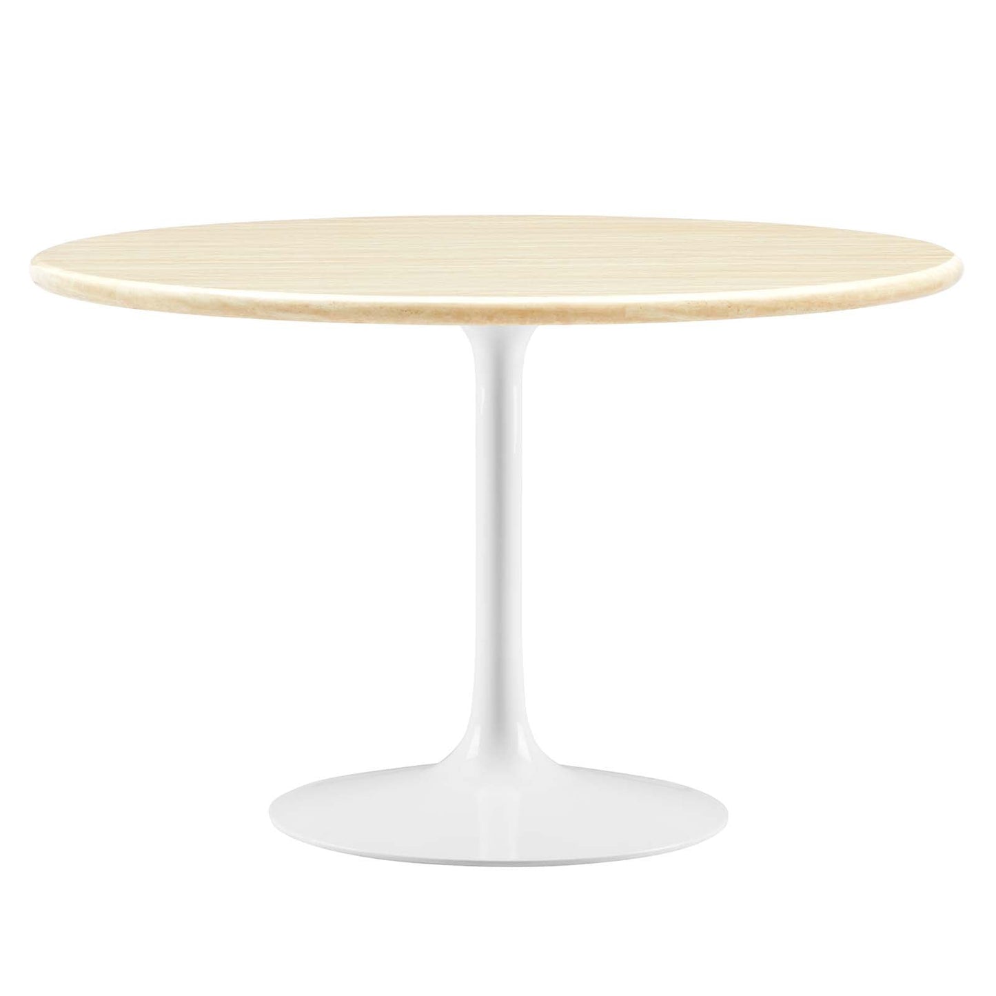Lippa 48" Round Faux Travertine Dining Table by Modway