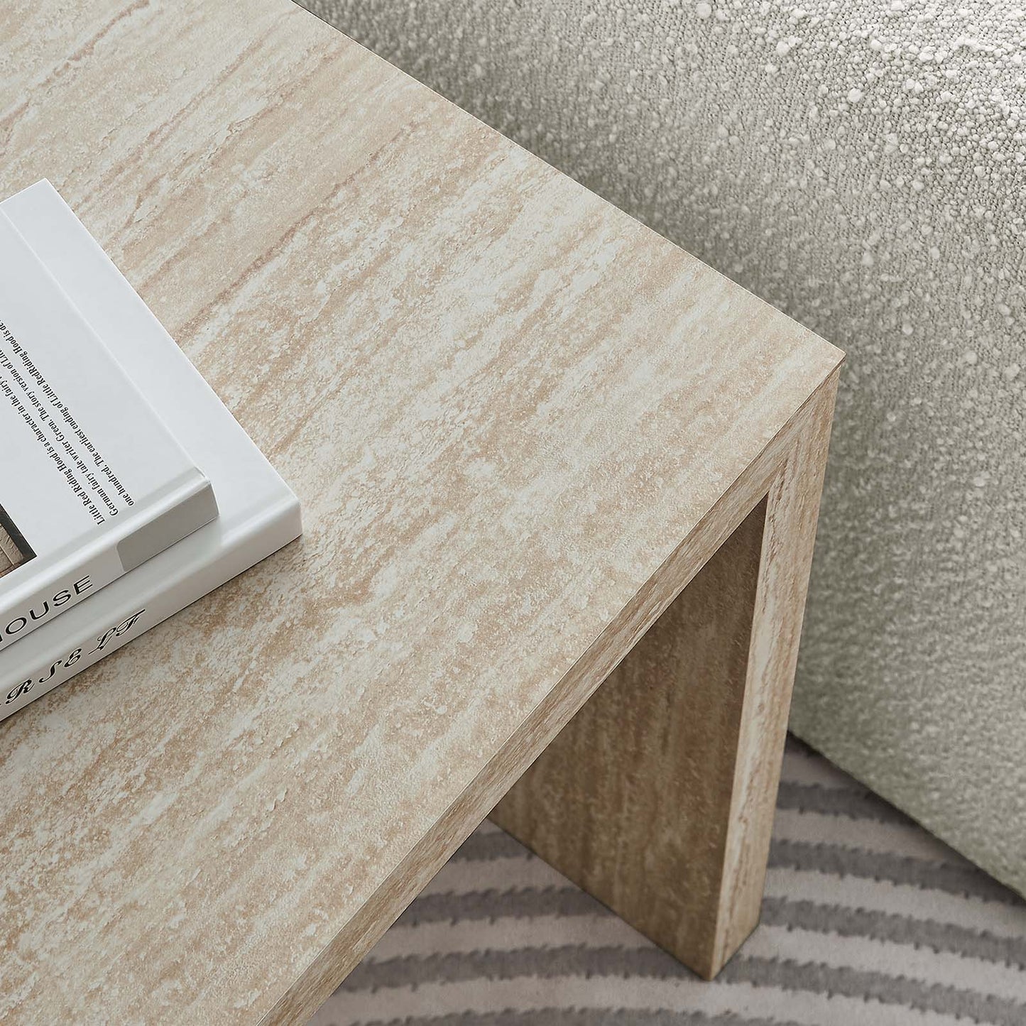 Mirella Faux Travertine Side Table by Modway