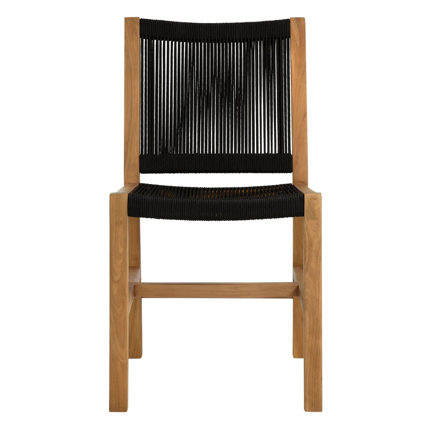 Vienna 5-Piece Outdoor Patio Teak and Rope Dining Set with Armless Chairs by Modway
