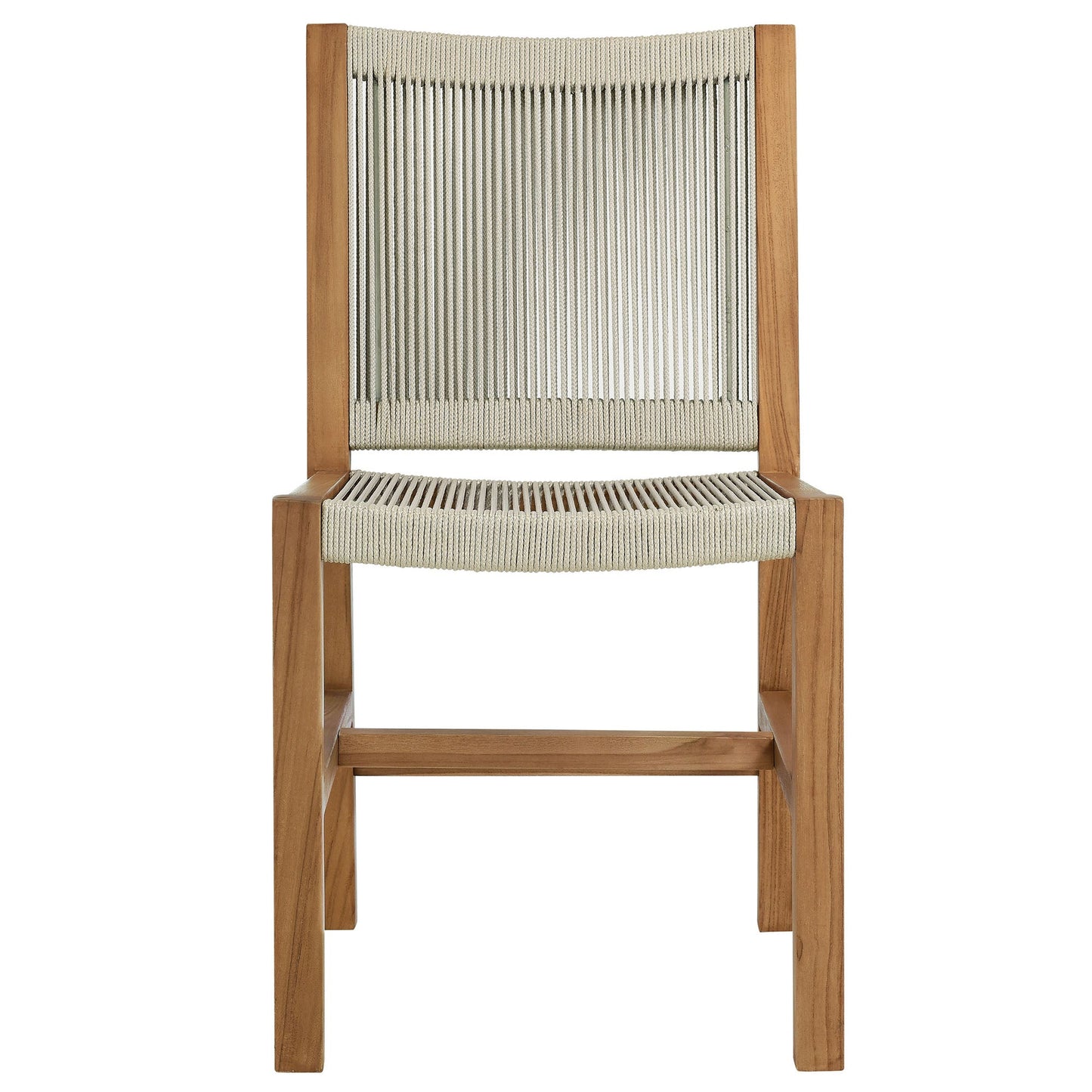 Vienna 5-Piece Outdoor Patio Teak and Rope Dining Set with Armless Chairs by Modway