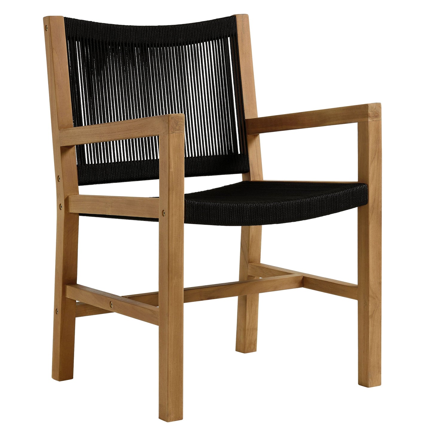 Vienna 5-Piece Outdoor Patio Teak and Rope Dining Set with Armchairs by Modway