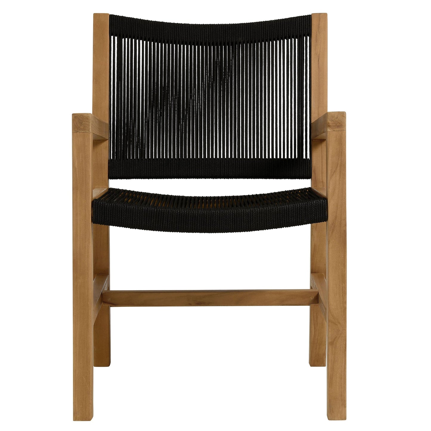Vienna 7-Piece Outdoor Patio Teak and Rope Dining Set with Armchairs by Modway