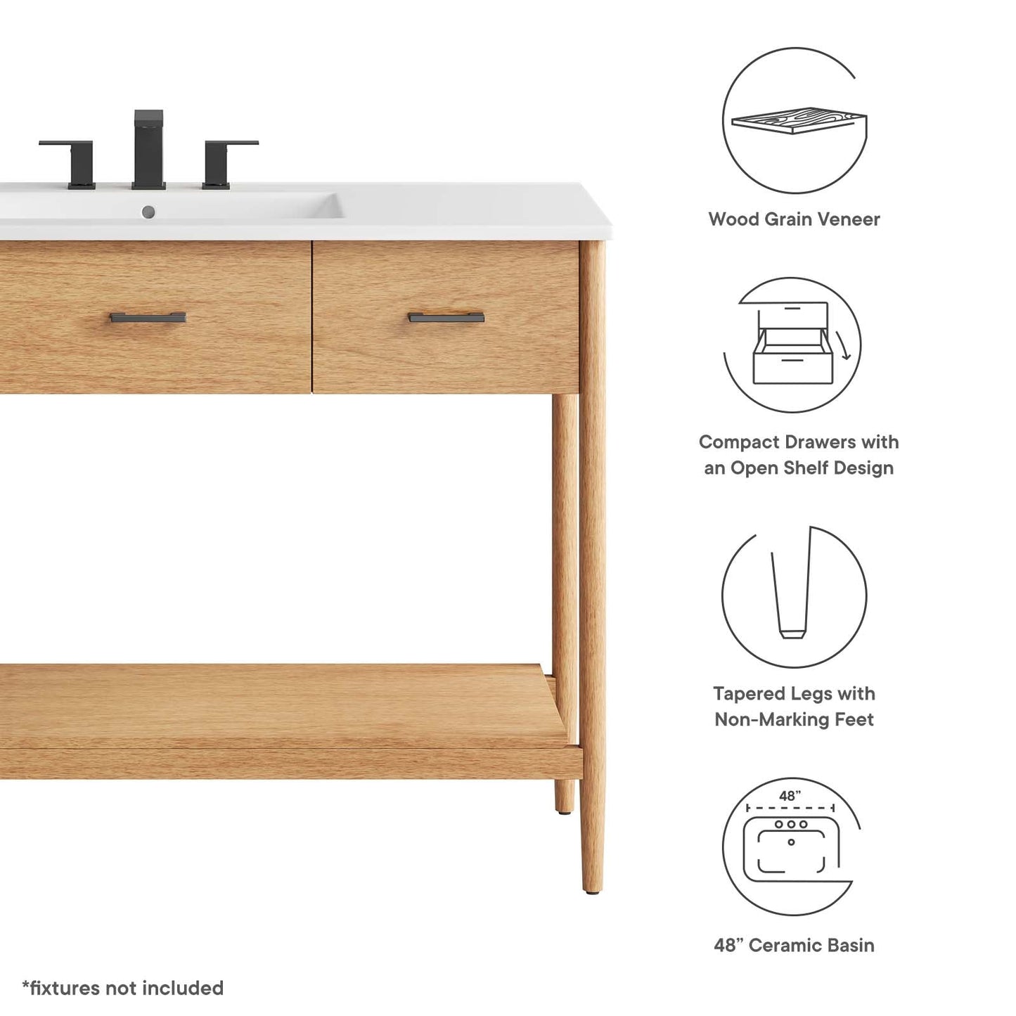 Zaire 48" Single Sink Bathroom Vanity by Modway