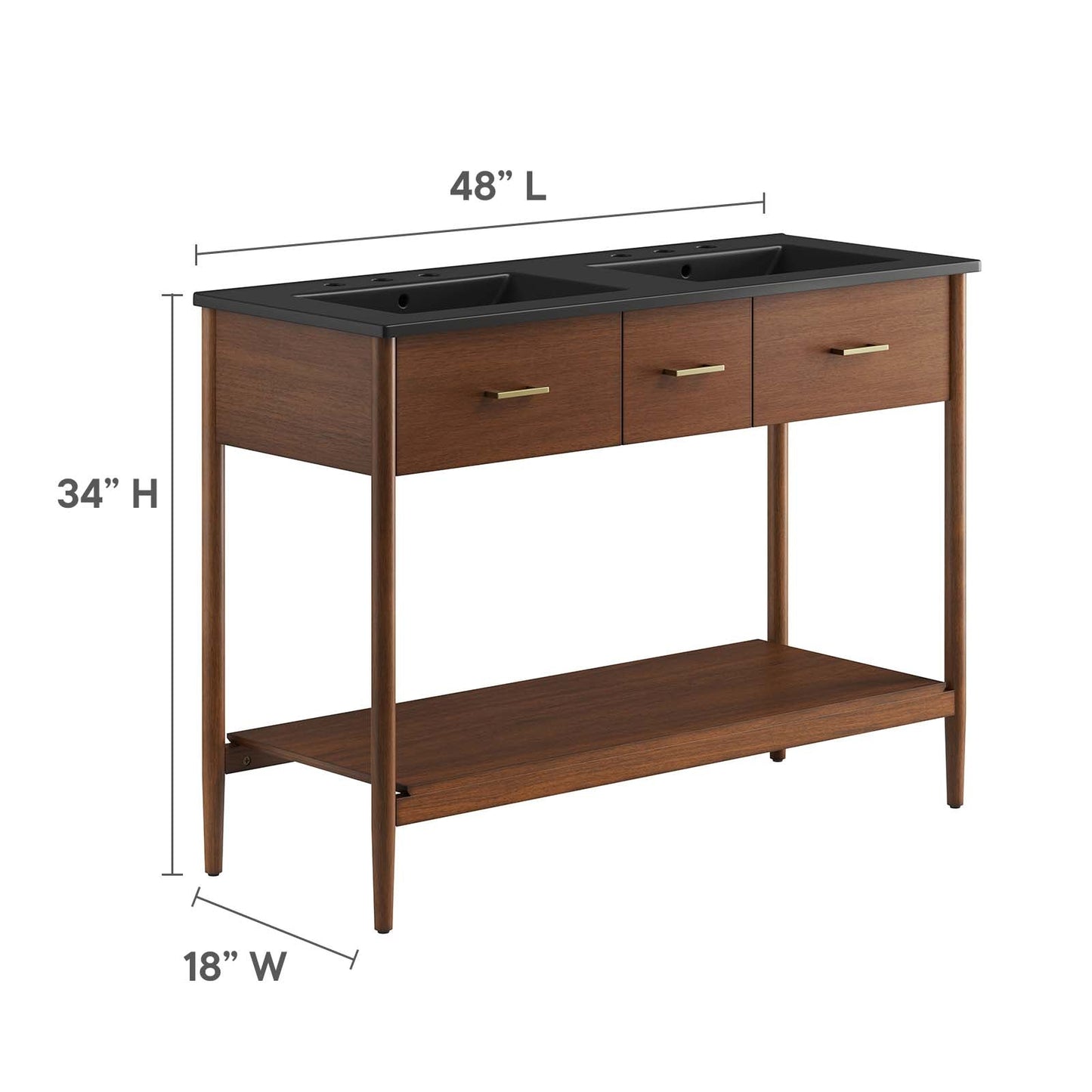 Zaire 48" Double Sink Bathroom Vanity by Modway