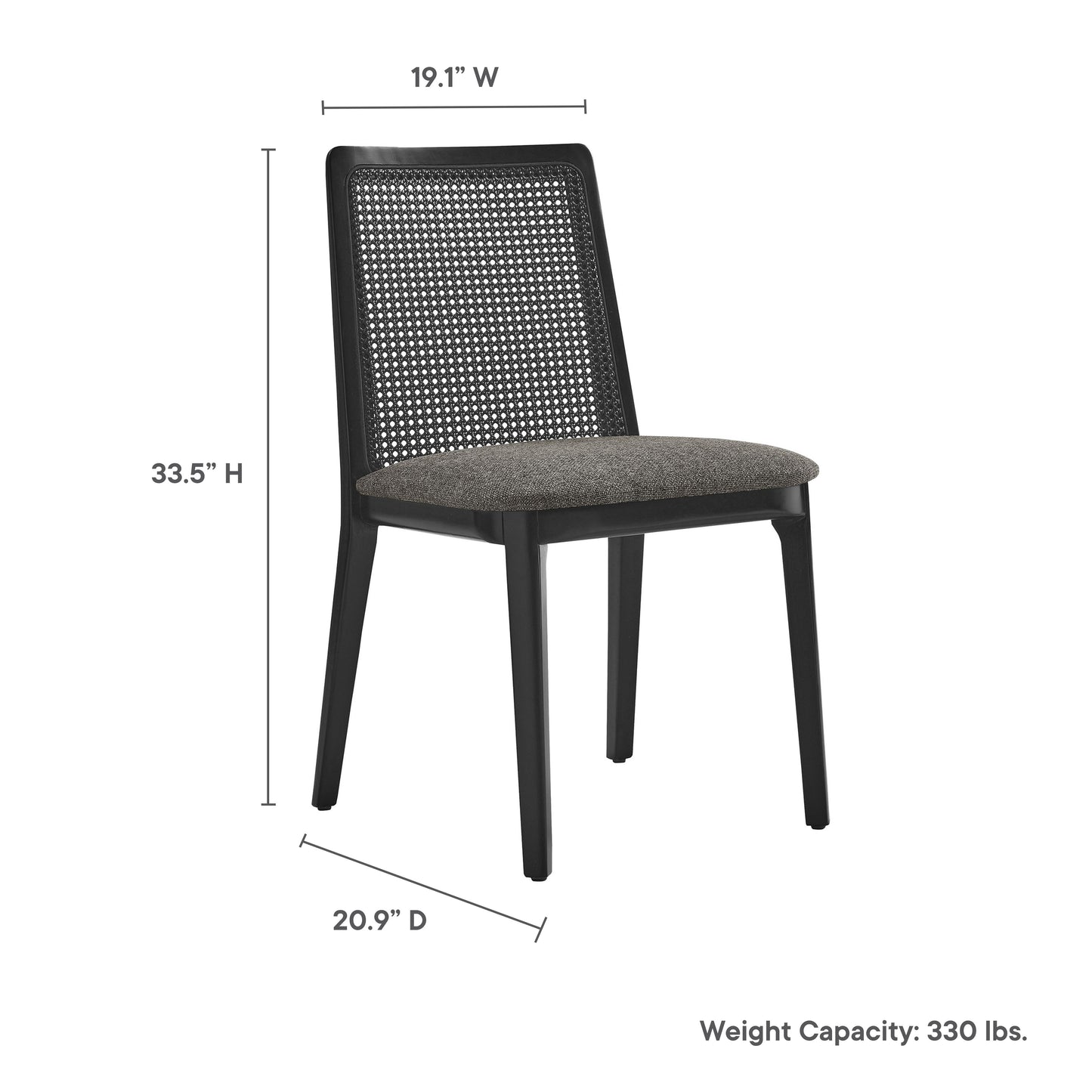 Monarch Wood and Rattan Dining Side Chair by Modway