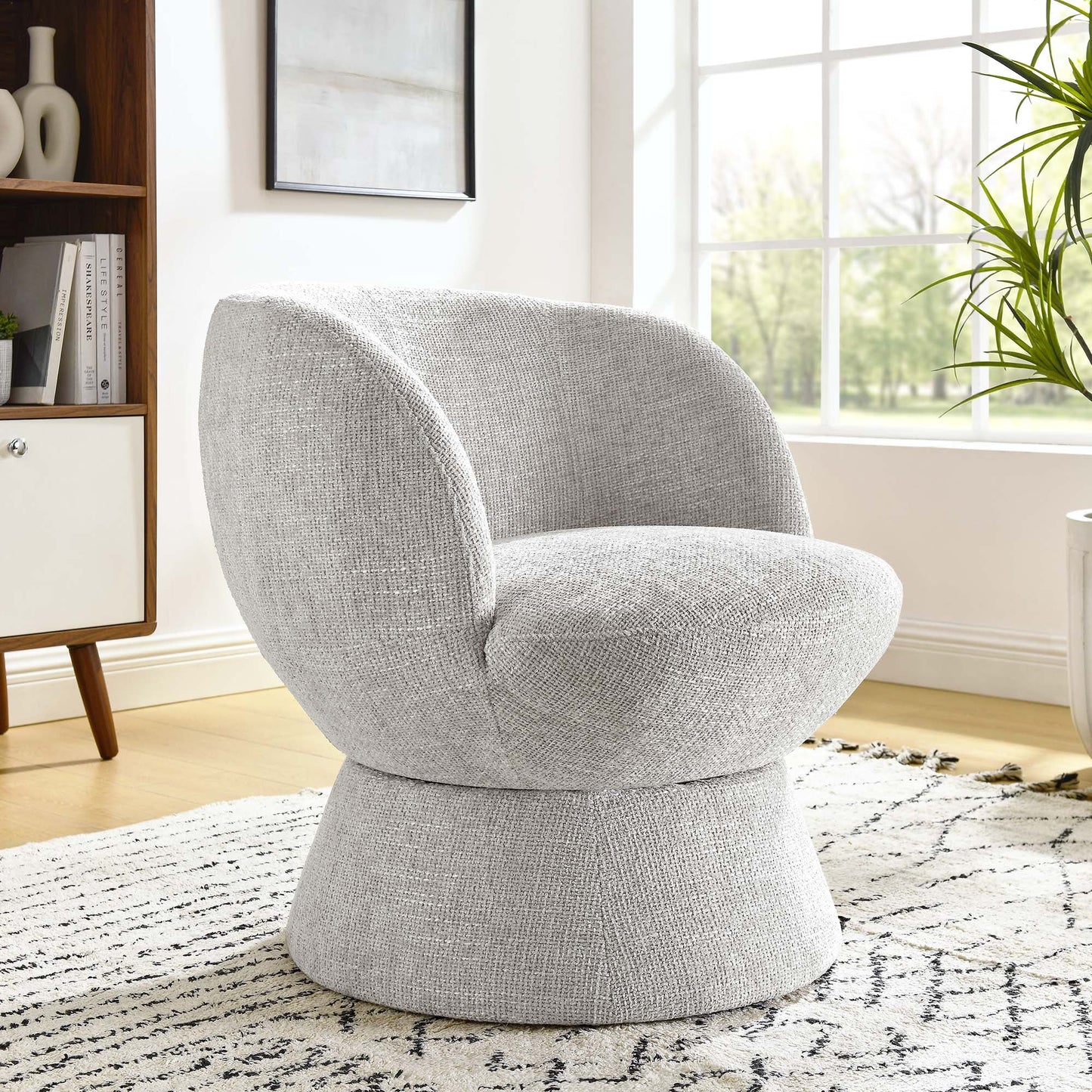Vesta Chenille Fabric Upholstered Swivel Chair by Modway