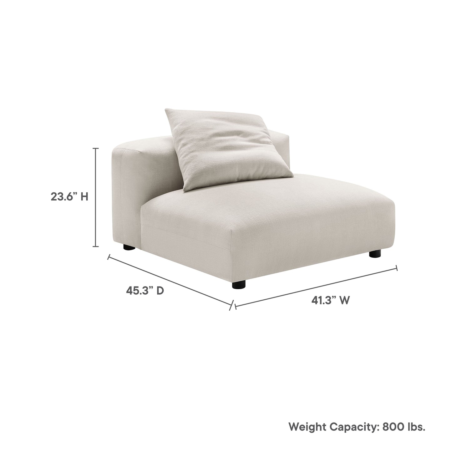 Solace Modular Upholstered Fabric Armless Chair by Modway