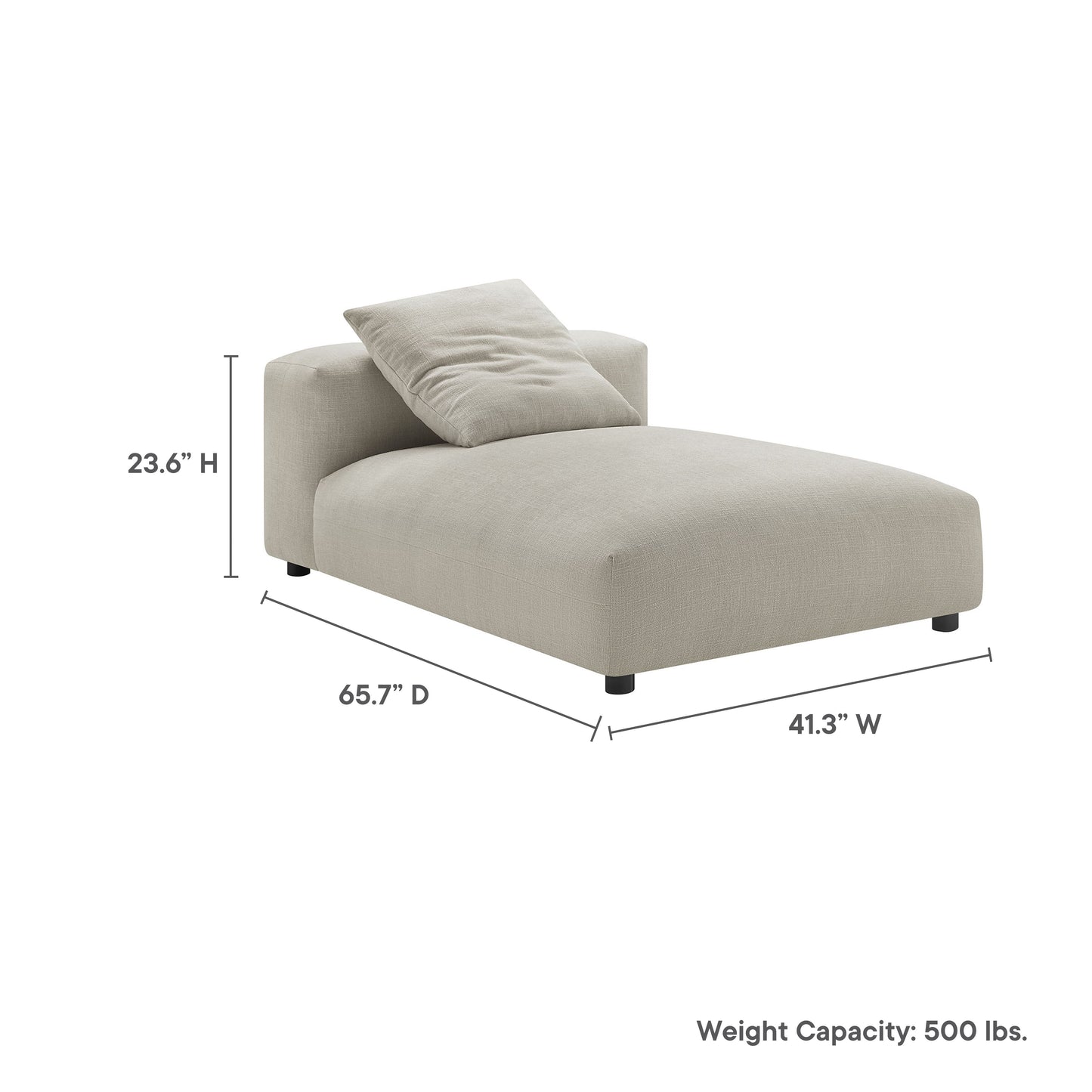 Solace Modular Upholstered Fabric Armless Chaise Lounge by Modway