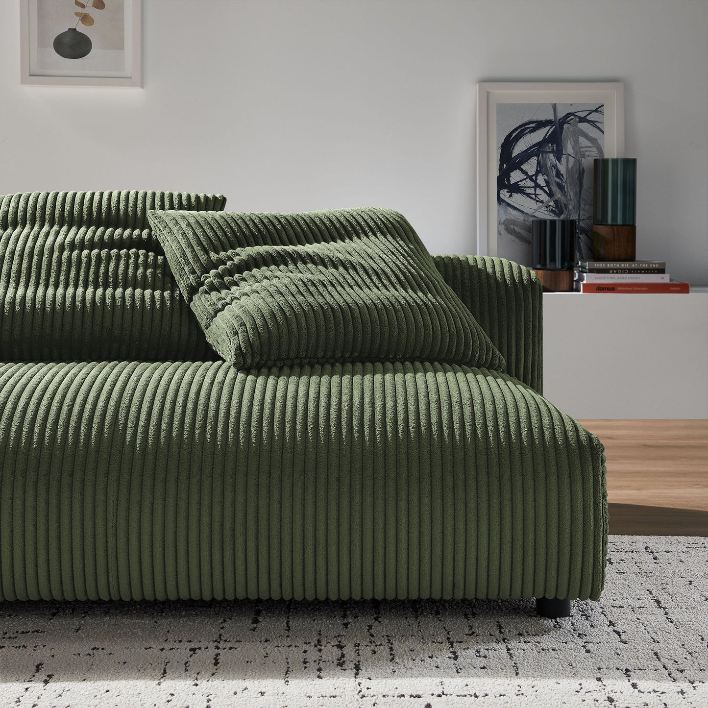 Solace Modular Corduroy Upholstered Armless Loveseat by Modway