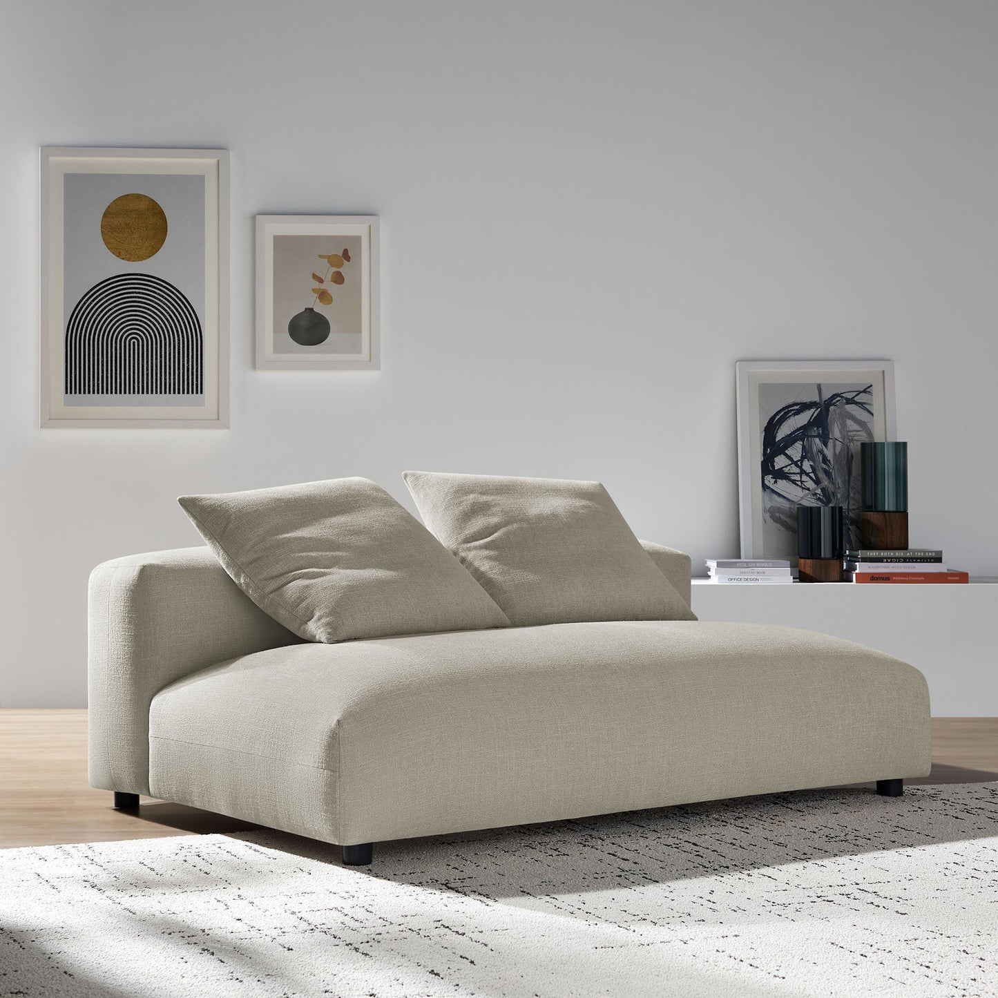 Solace Modular Upholstered Fabric Armless Loveseat by Modway