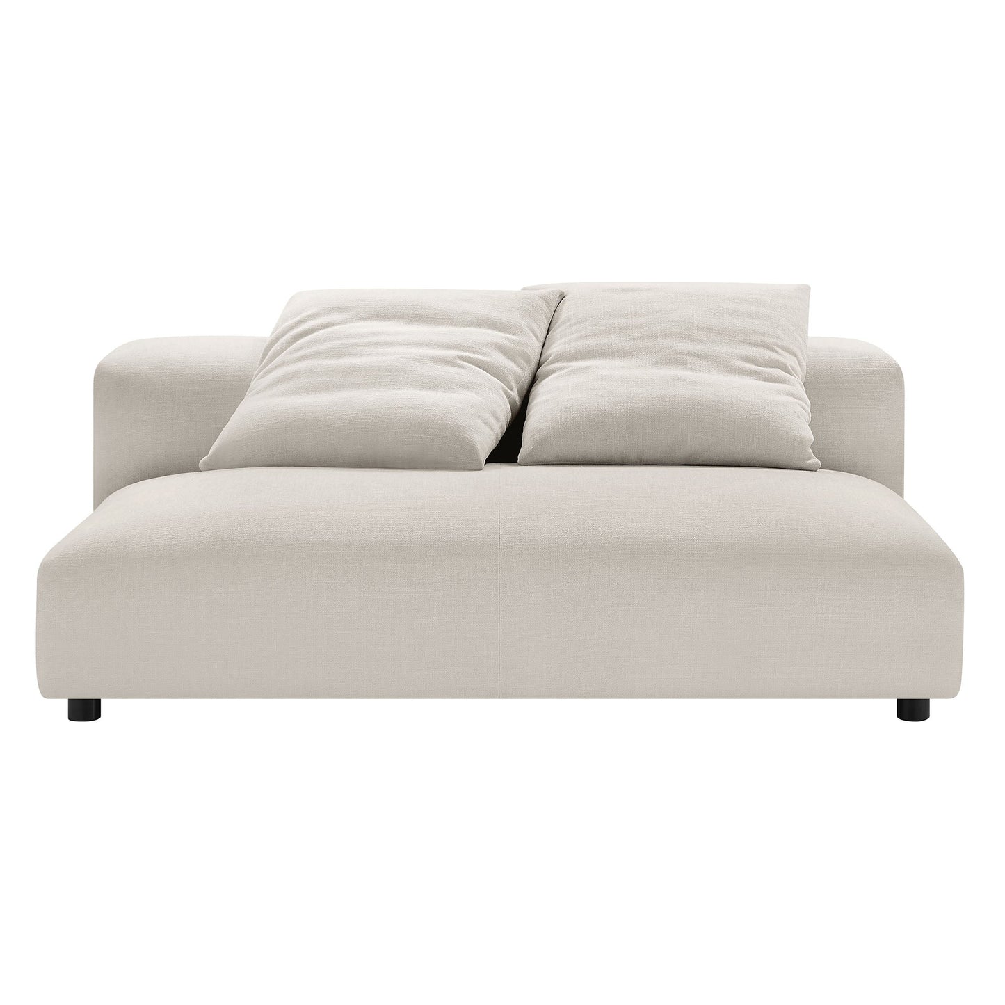Solace Modular Upholstered Fabric Armless Loveseat and Ottoman Set by Modway