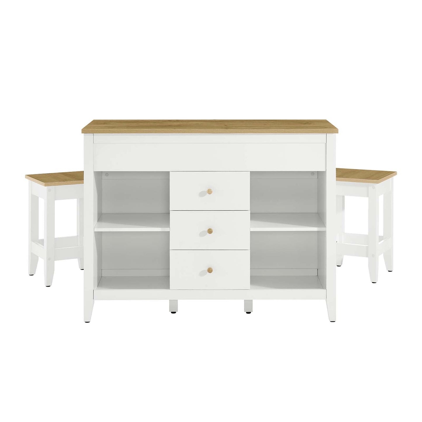 Farmstead 3-Piece Kitchen Island and Stool Set by Modway