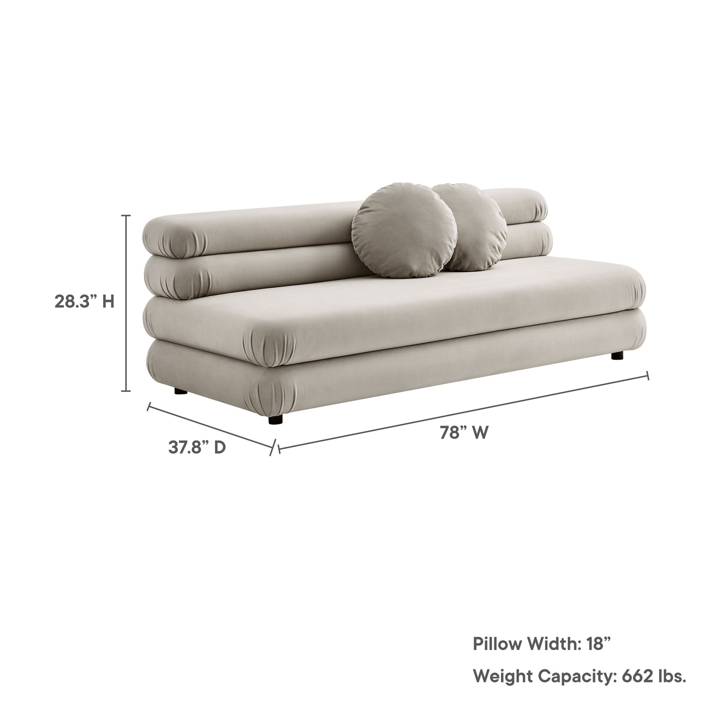 Jubilee Modular Performance Velvet Armless Loveseat by Modway