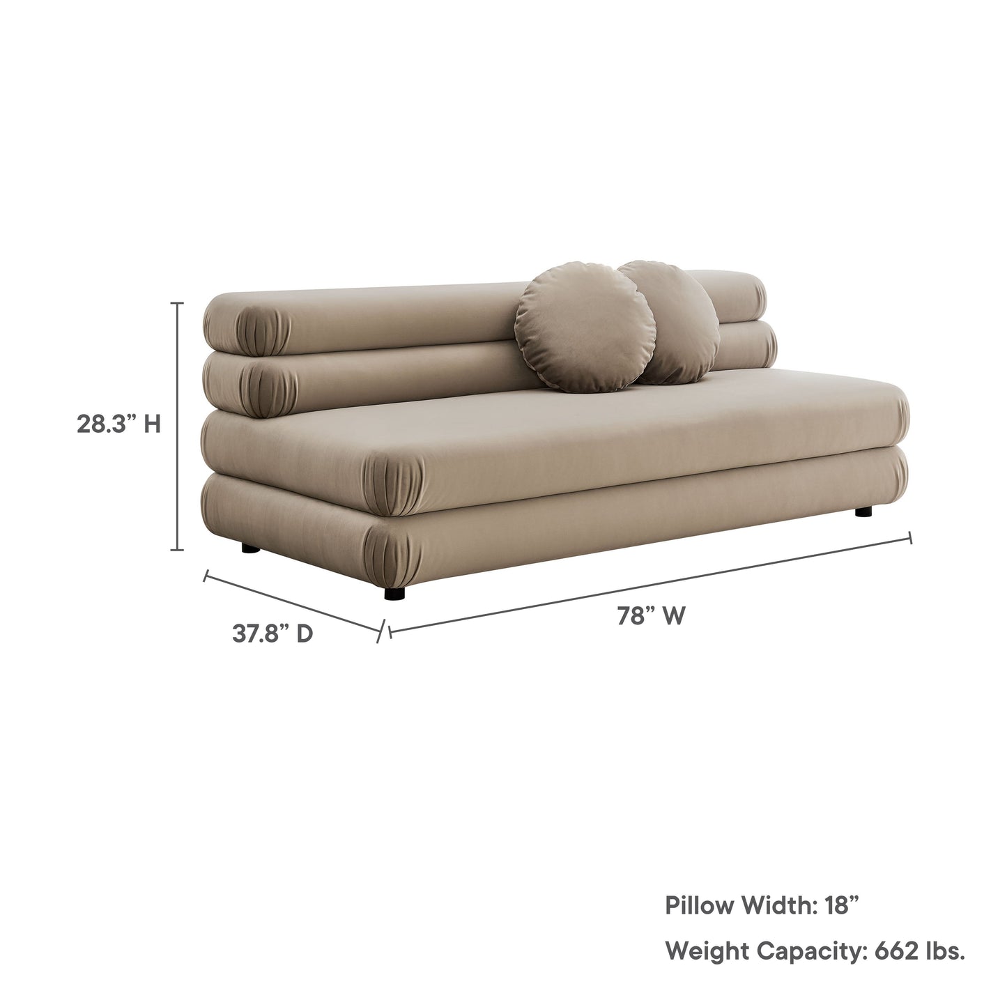 Jubilee Modular Performance Velvet Armless Loveseat by Modway