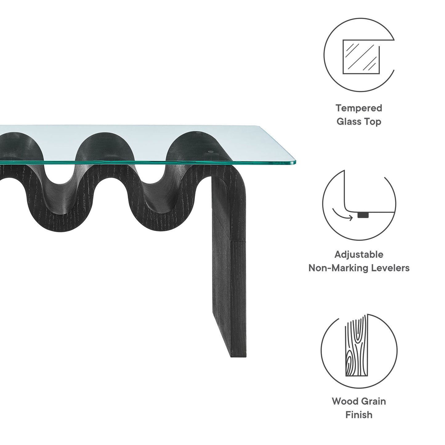 Ondine Glass Top Coffee Table by Modway