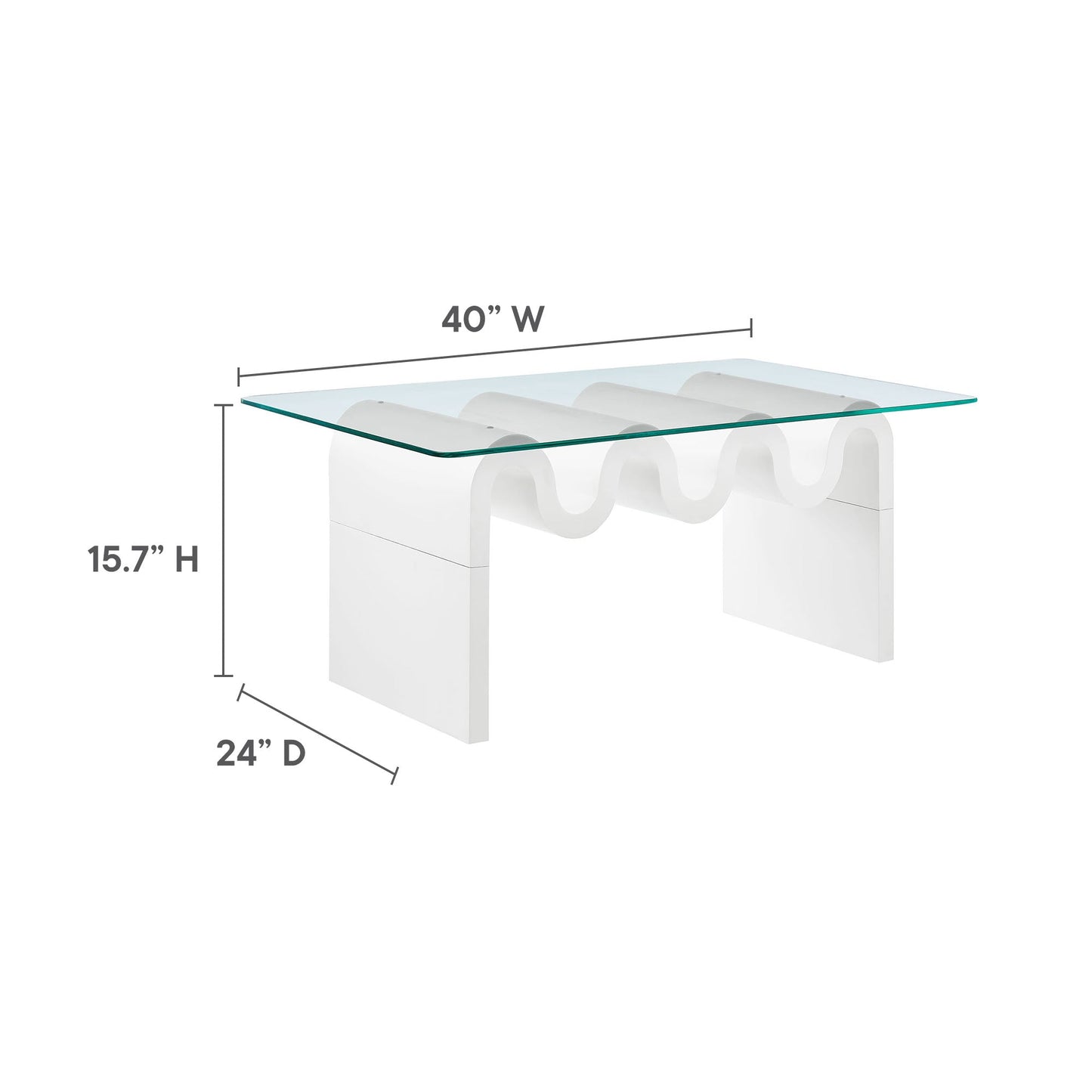 Ondine Glass Top Coffee Table by Modway