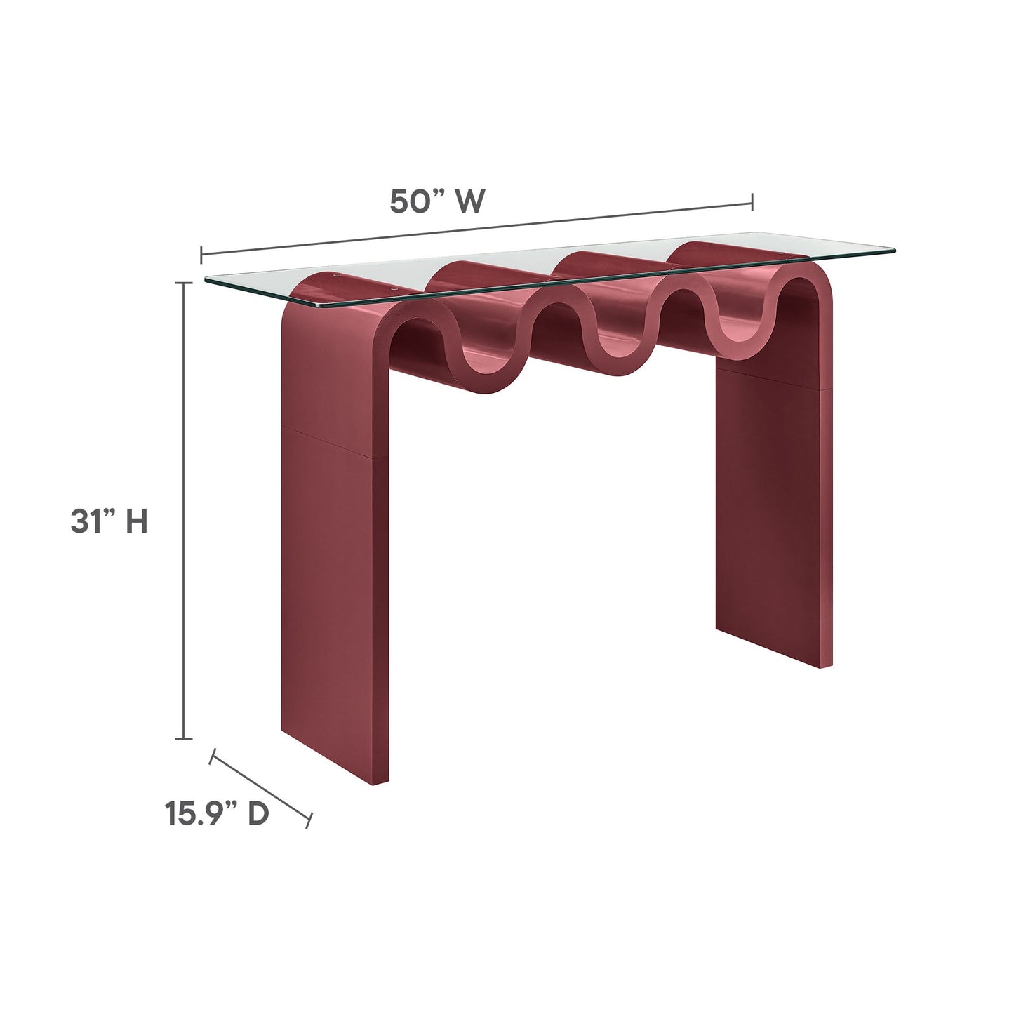 Ondine Glass Top 50" Console Table by Modway