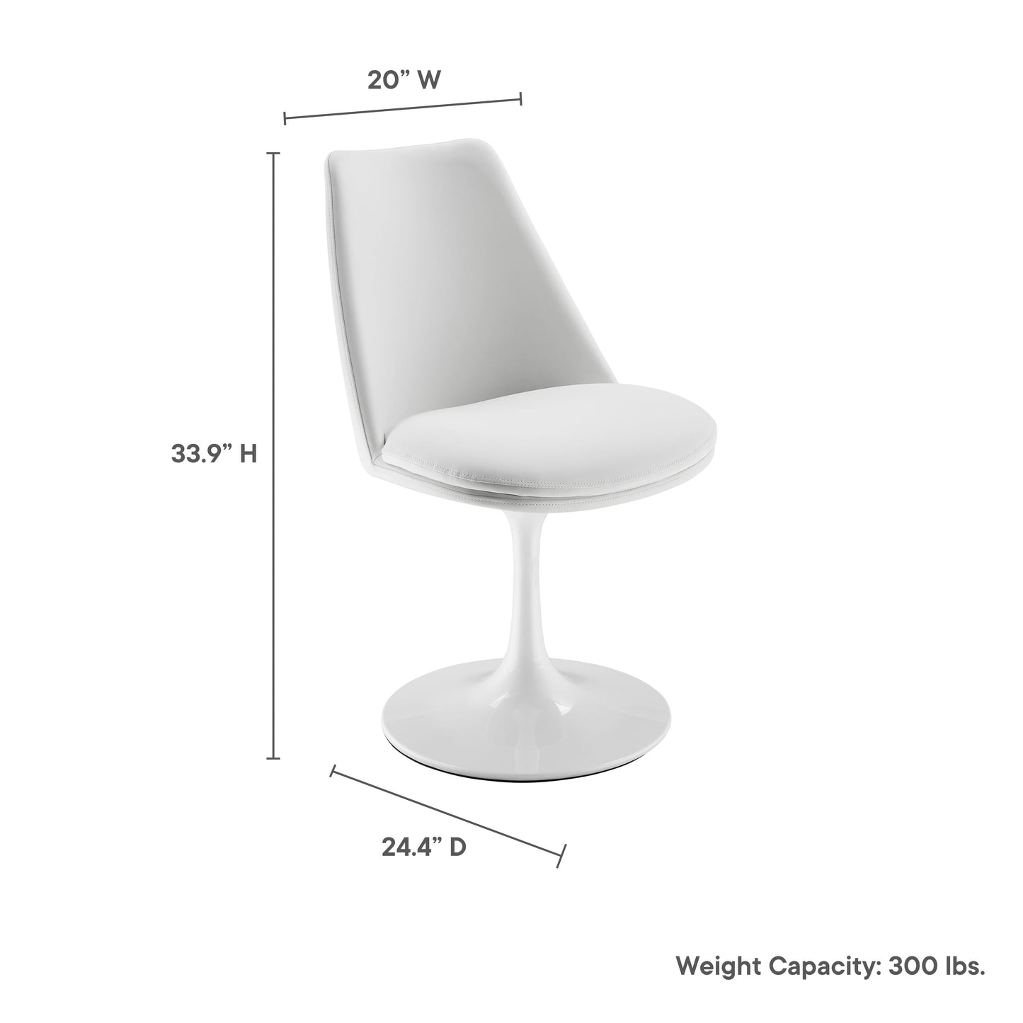 Lippa Vegan Leather Swivel Dining Chair by Modway