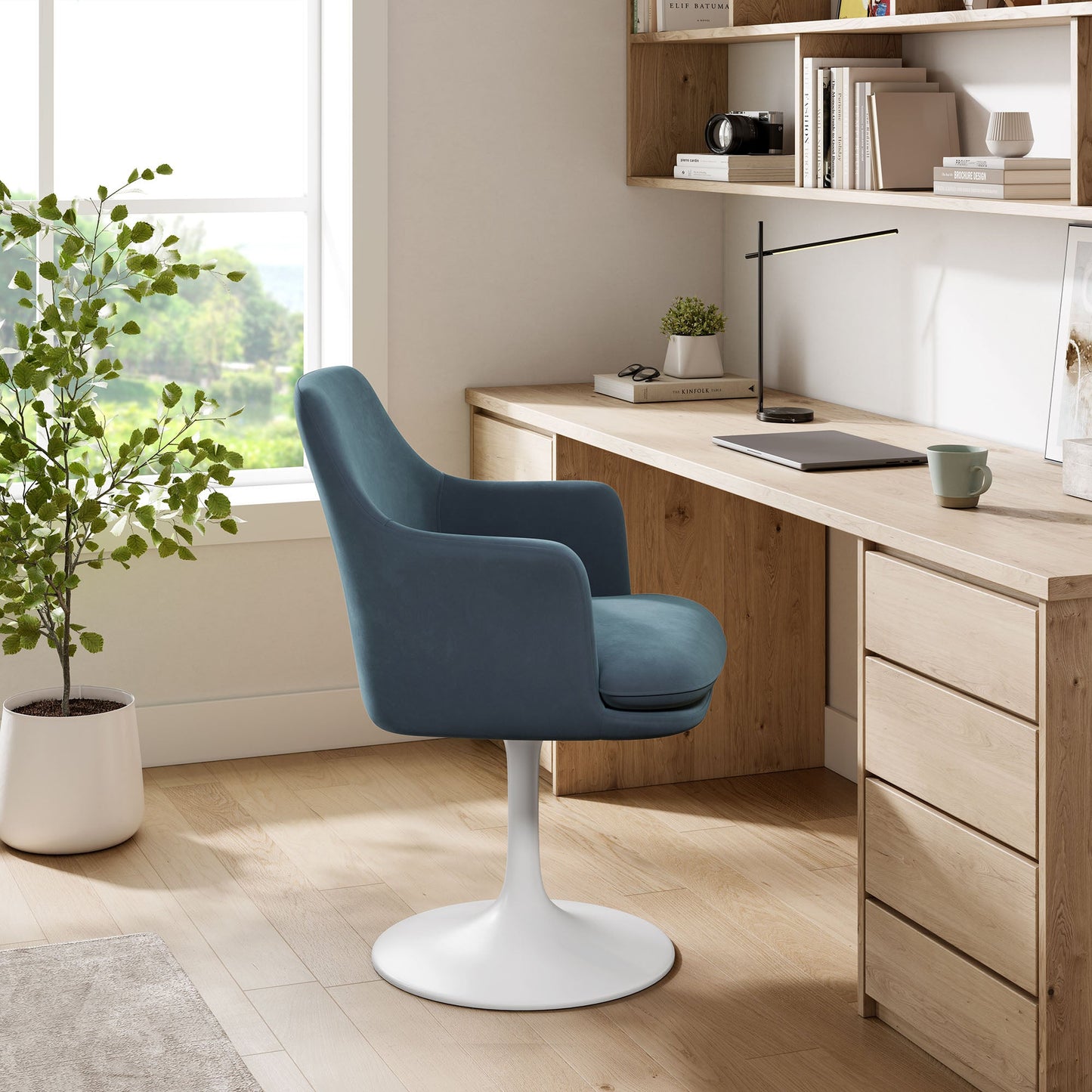 Lippa Performance Velvet Swivel Dining Armchair by Modway