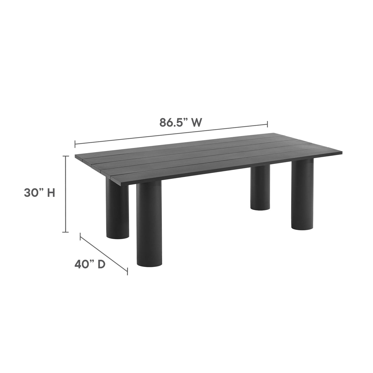 Nautica 7-Piece Rectangular Outdoor Patio Aluminum Dining Table and Chairs Set by Modway