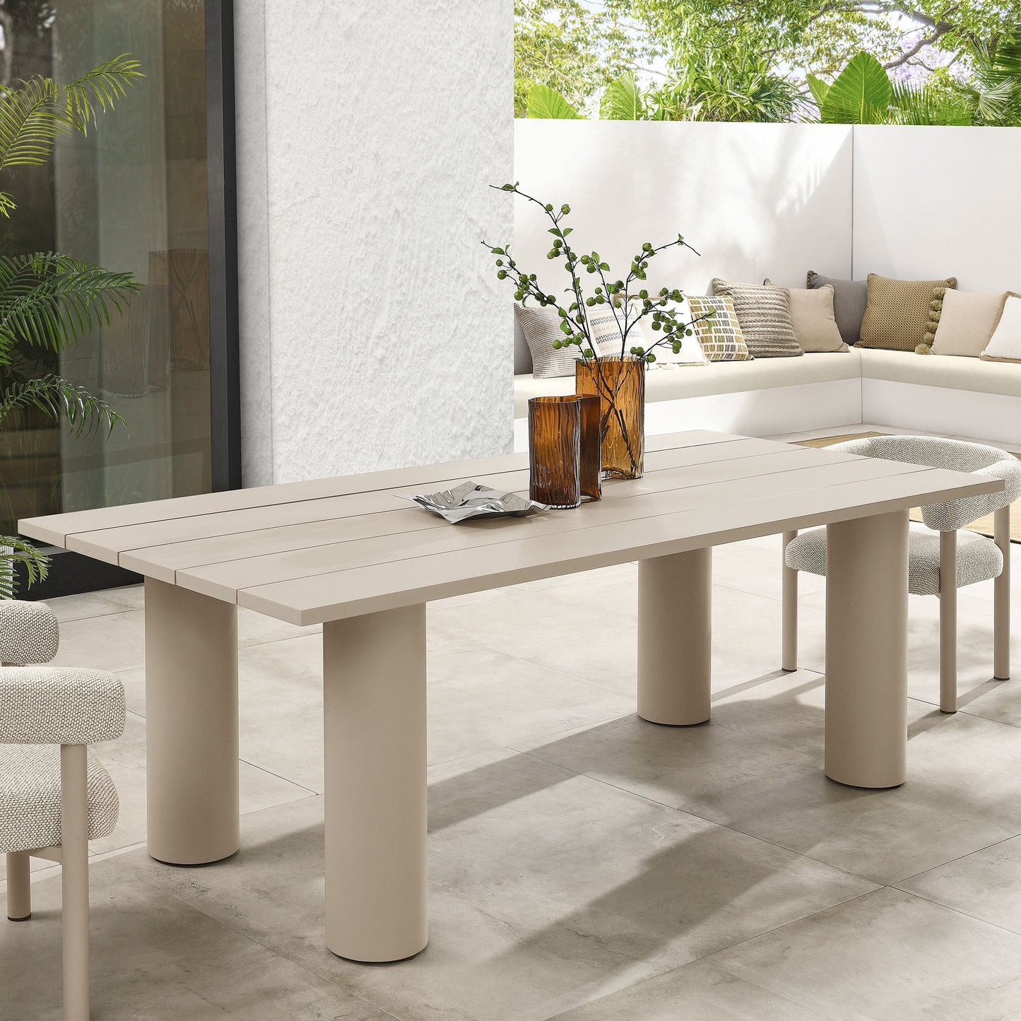 Nautica Outdoor Patio 87" Rectangular Aluminum Dining Table by Modway