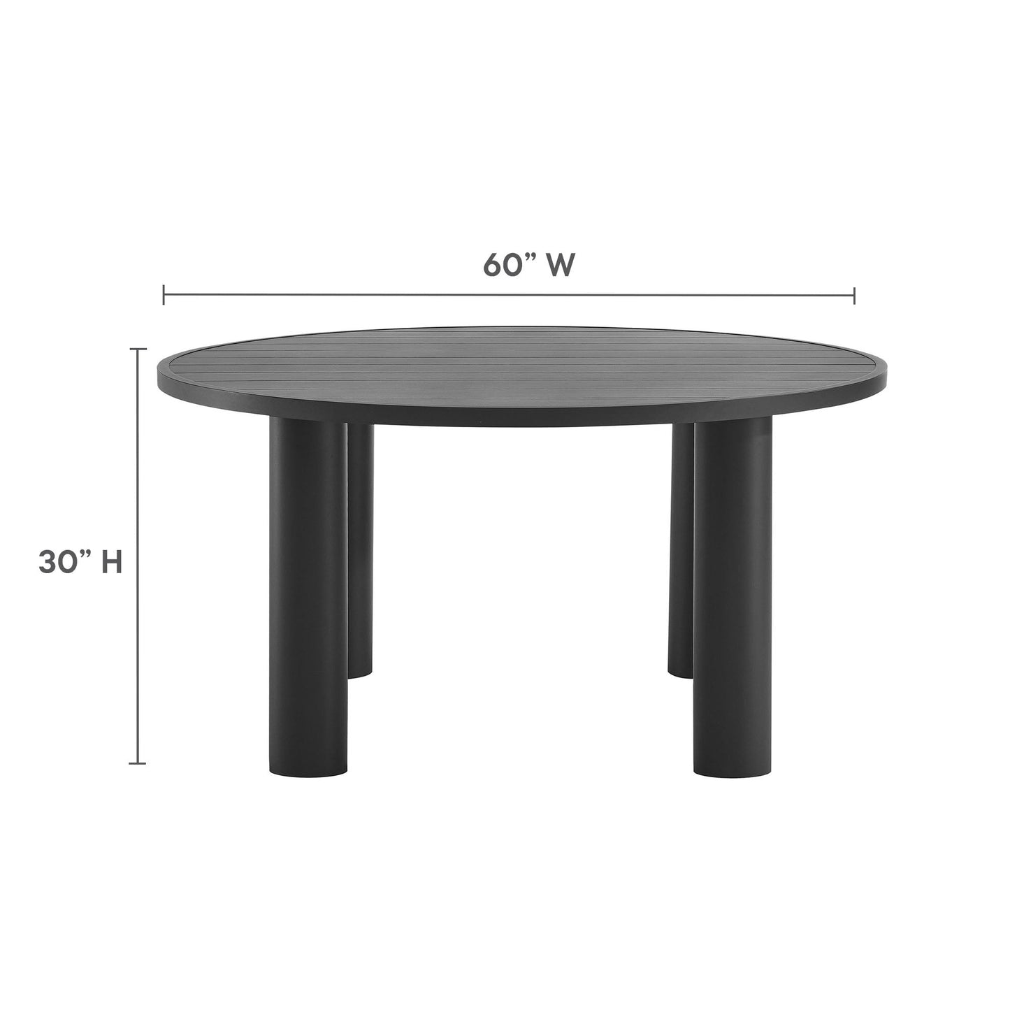 Nautica 5-Piece Round Outdoor Patio Aluminum Dining Table and Chairs Set by Modway