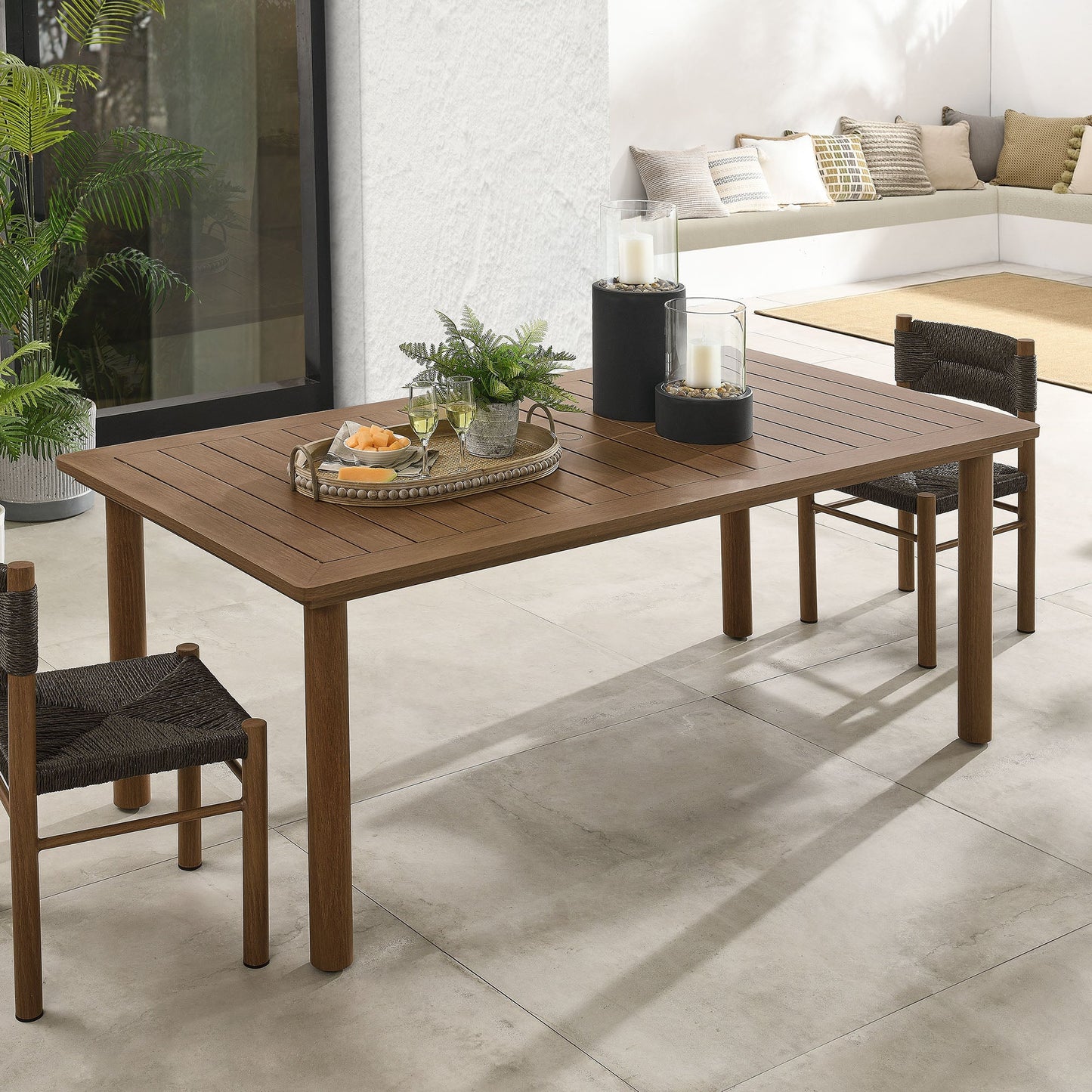 Parkland 76" Outdoor Patio Aluminum Dining Table by Modway