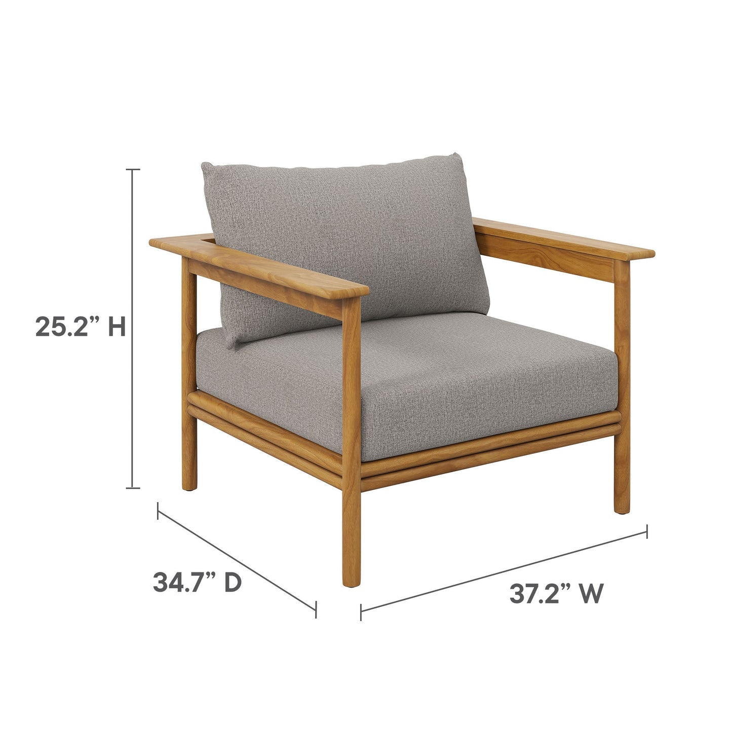 Wren Outdoor Patio Teak Wood Armchair Set of 2 by Modway