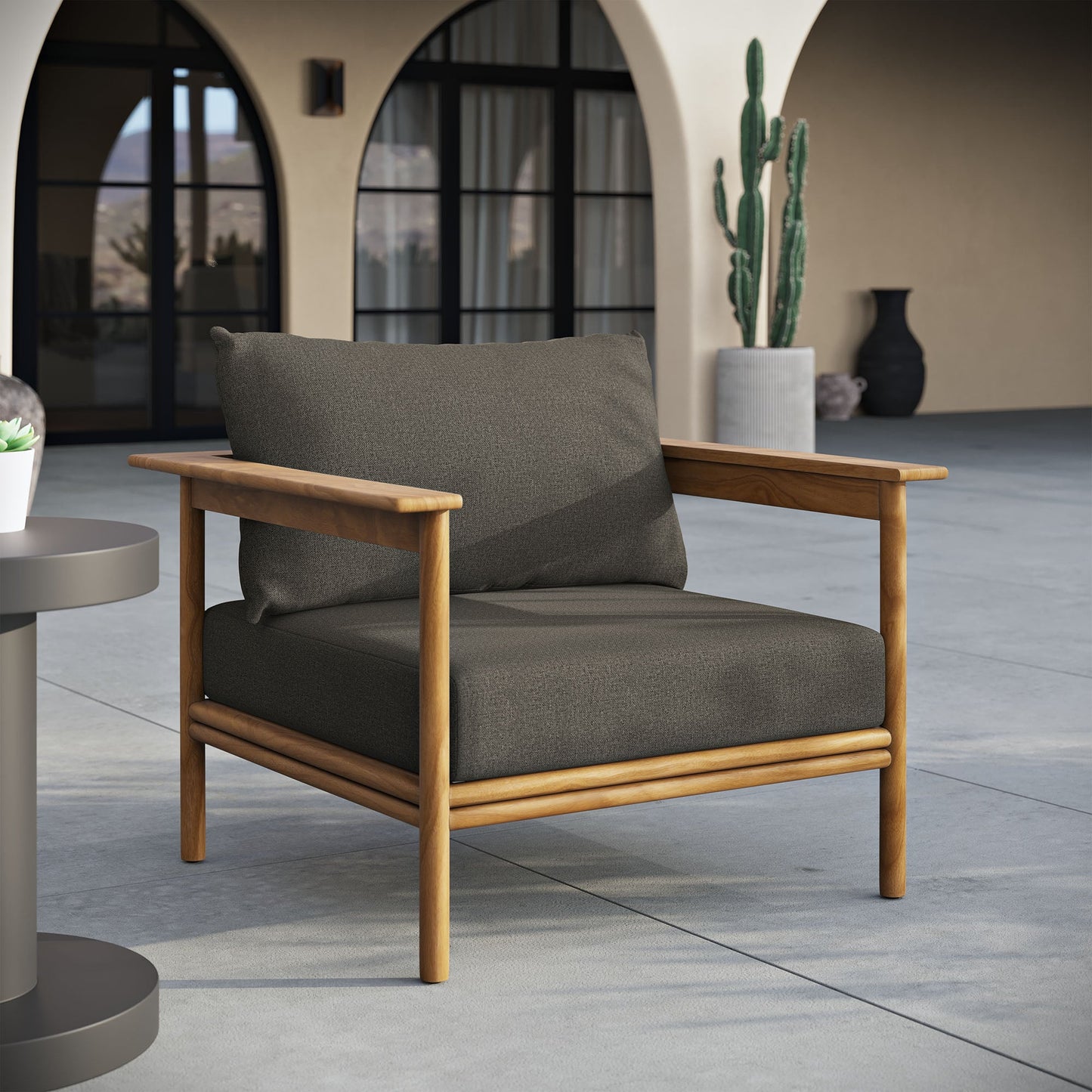 Wren Outdoor Patio Teak Wood Armchair by Modway