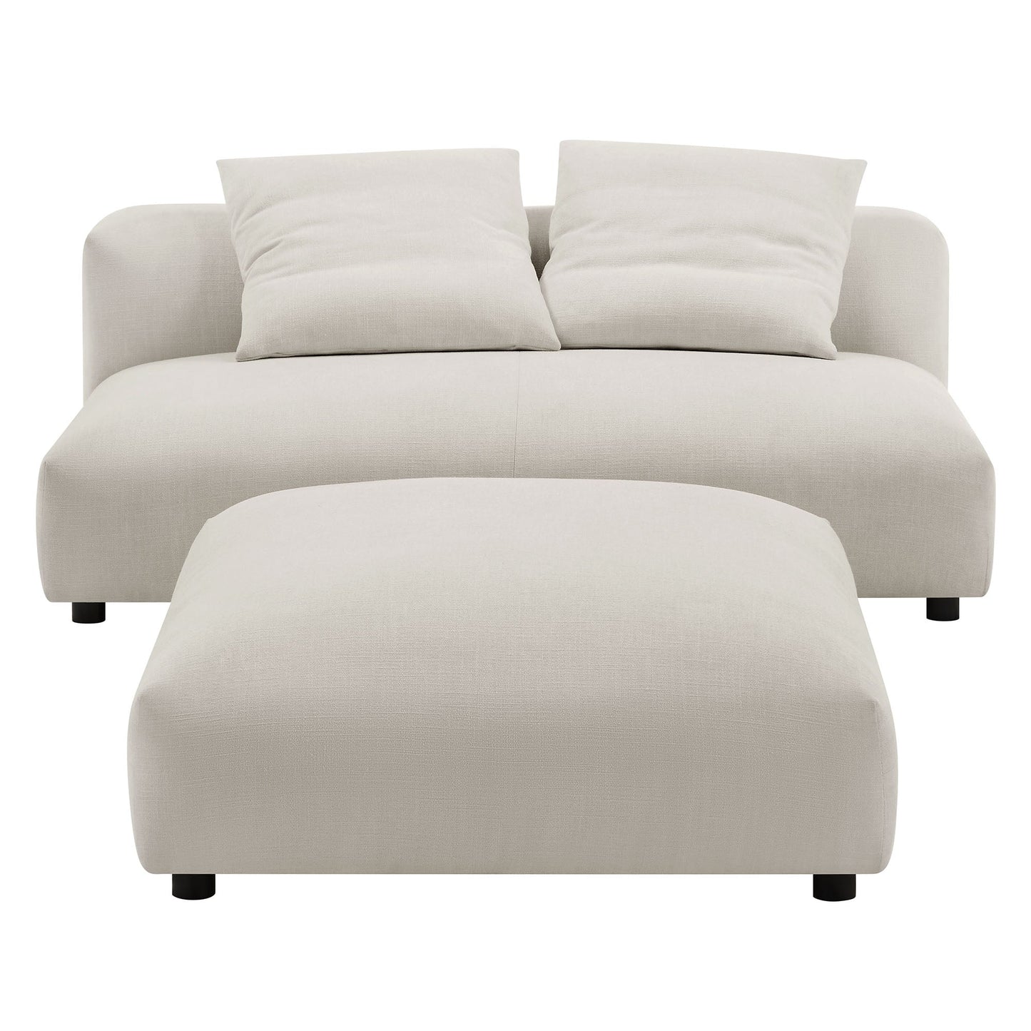 Solace Modular Upholstered Fabric Armless Loveseat and Ottoman Set by Modway