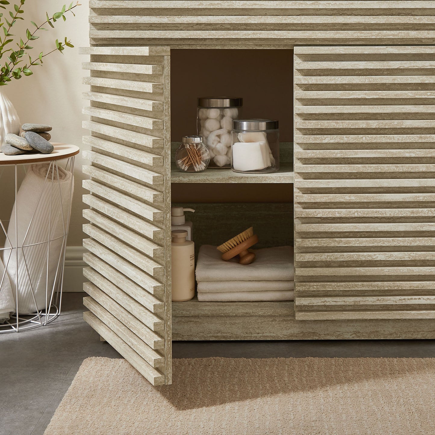 Render 36" Faux Travertine Bathroom Vanity With Sink by Modway