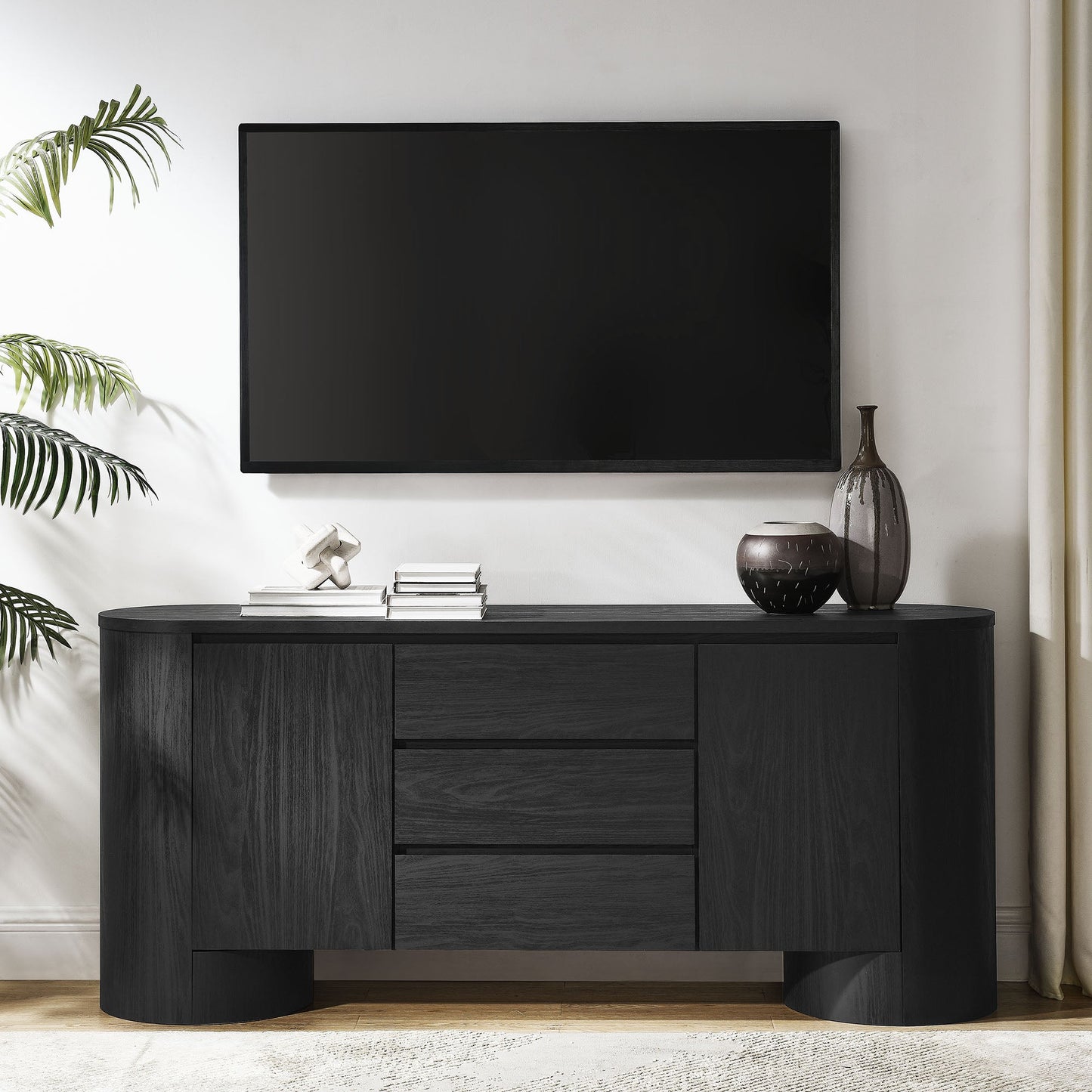 Duval 71" Rounded Sideboard Storage Cabinet by Modway