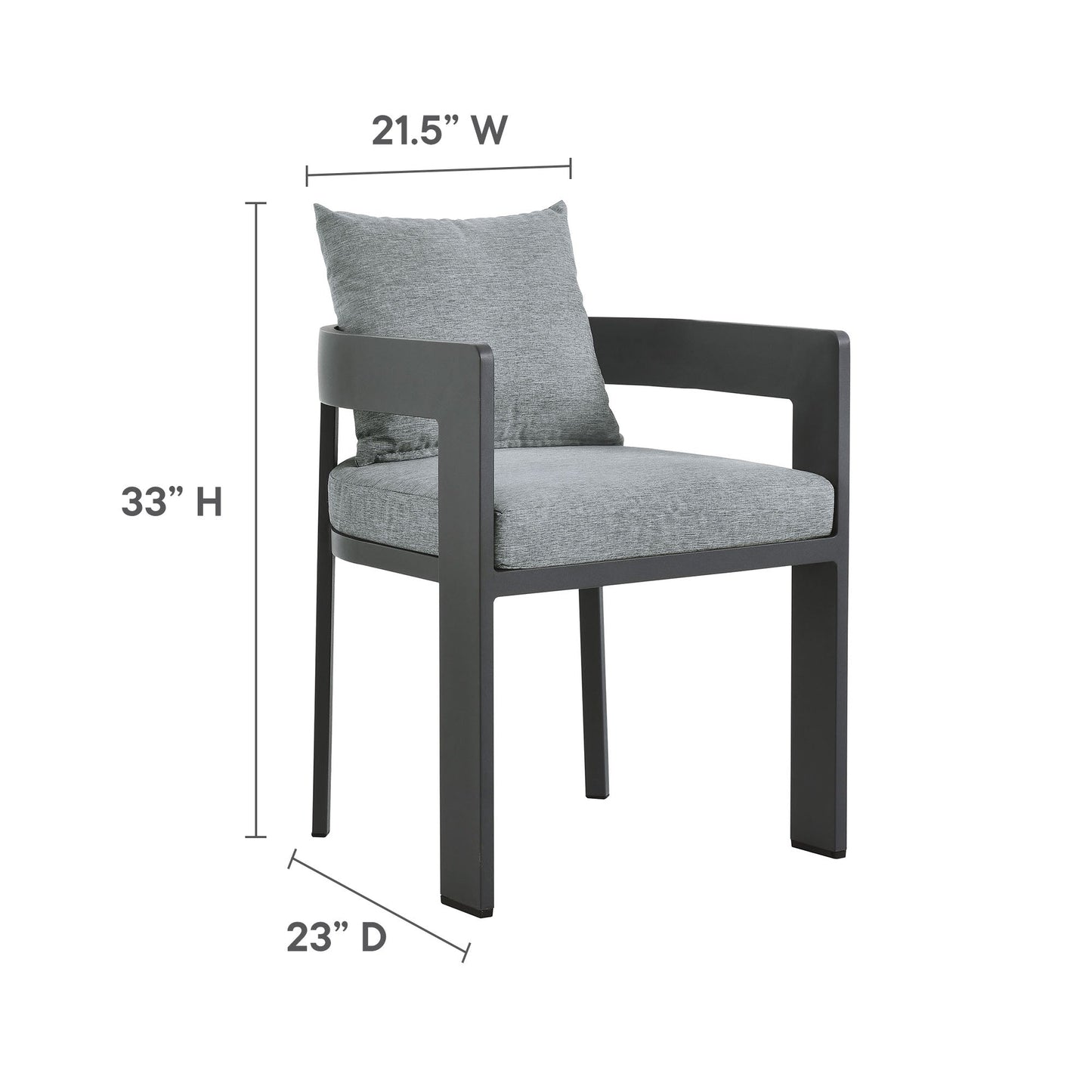Tahoe 5-Piece Outdoor Patio Aluminum Dining Set by Modway