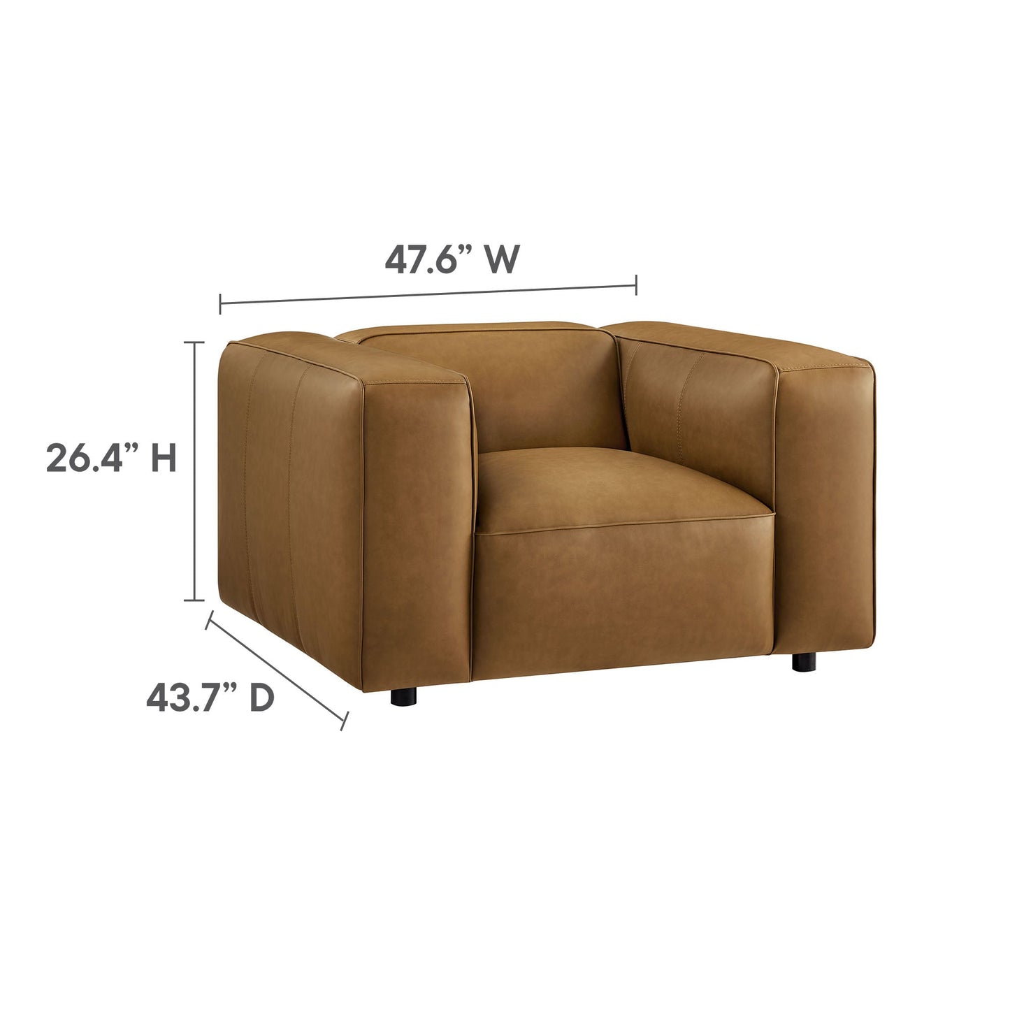 Auren Upholstered Vegan Leather Modular Armchair by Modway