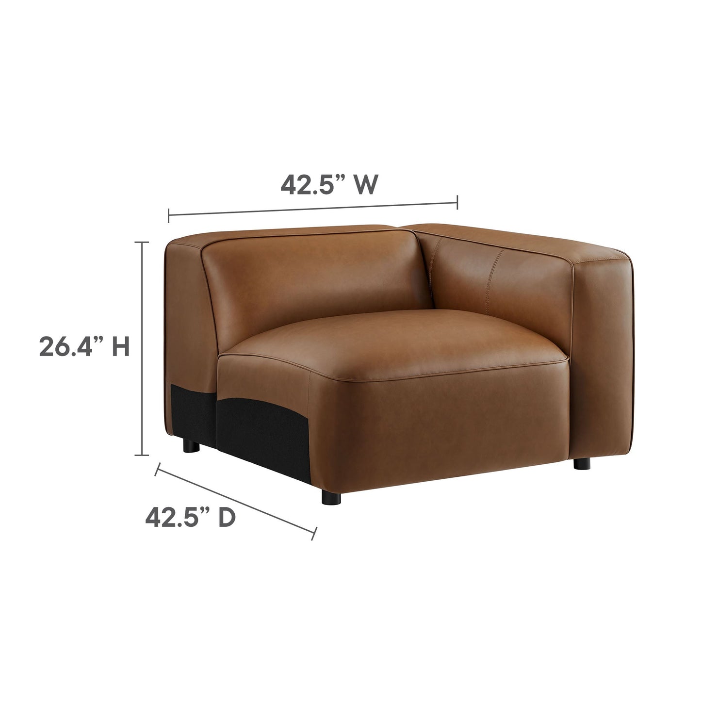 Auren 4-Piece Vegan Leather Modular Sofa Set by Modway
