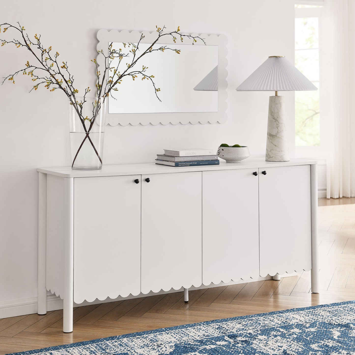 Emmeline 66" 4-Door Scalloped Sideboard Cabinet by Modway
