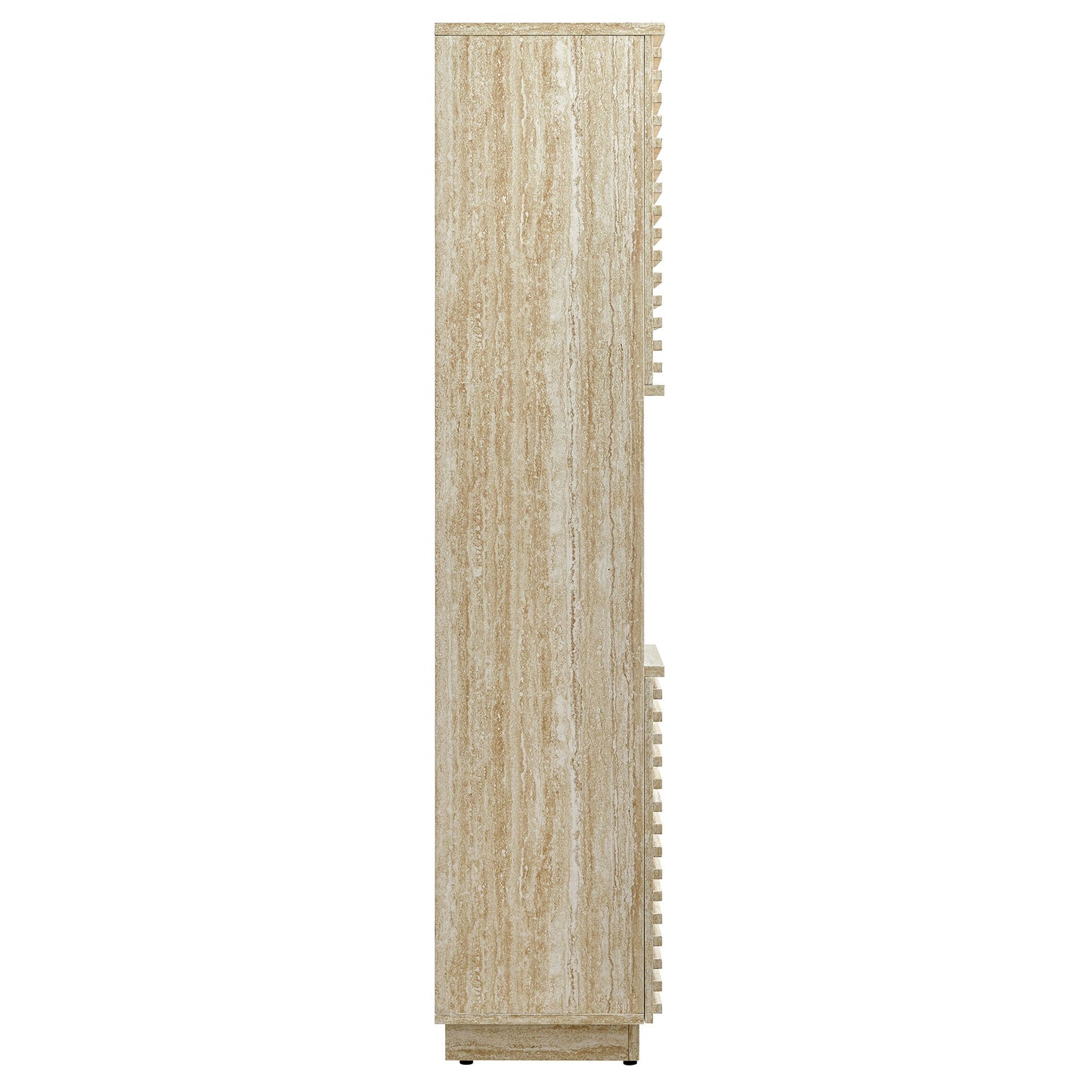Render Tall Narrow Faux Travertine Linen Storage Cabinet by Modway