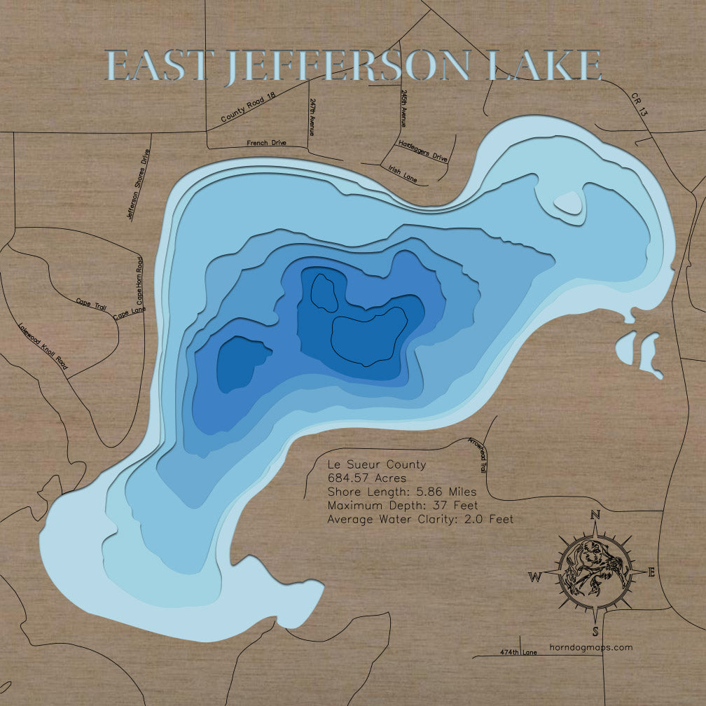 East Jefferson Lake in Le Sueur County, Minnesota