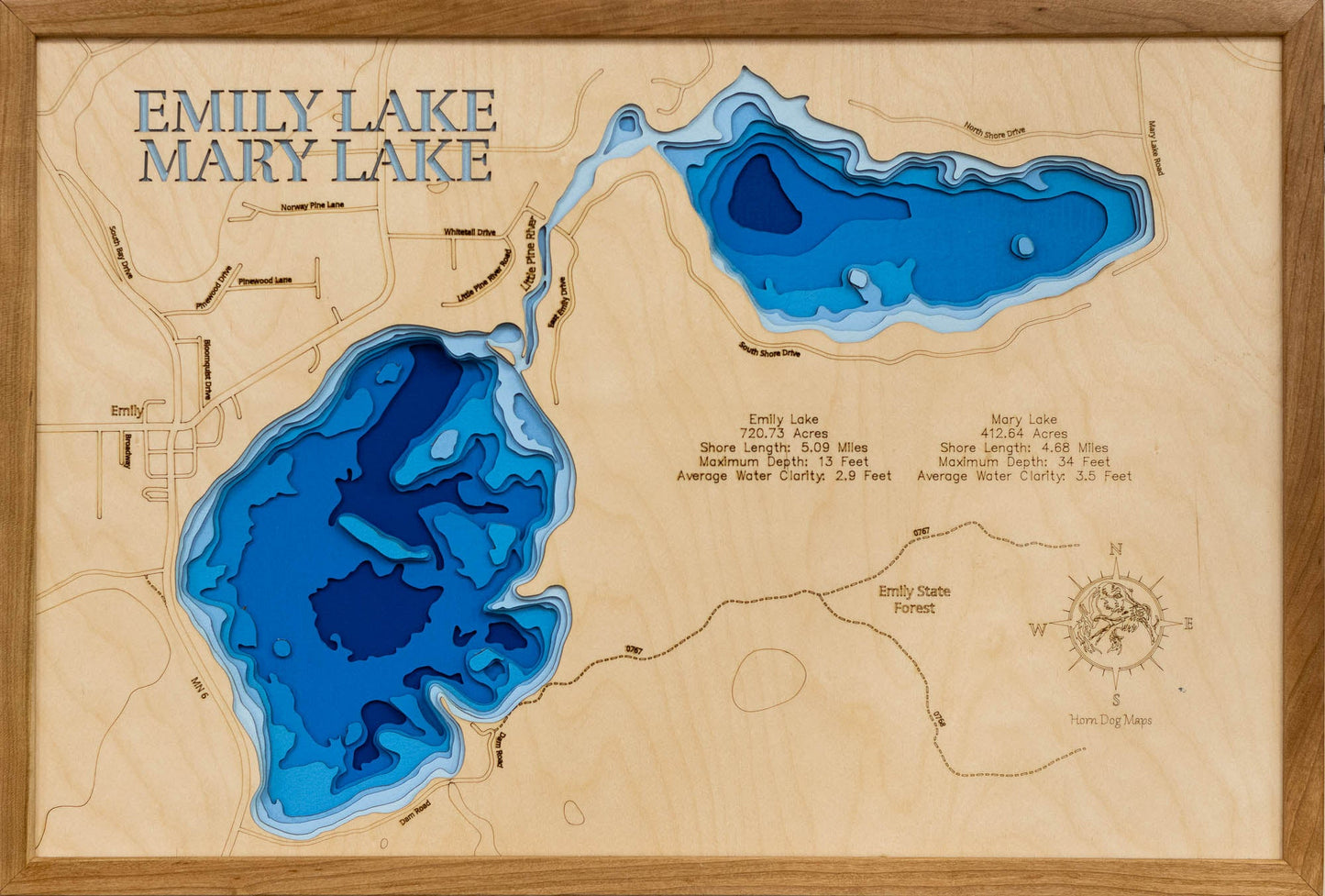 Lake Emily and Lake Mary in Crow Wing County, Minnesota