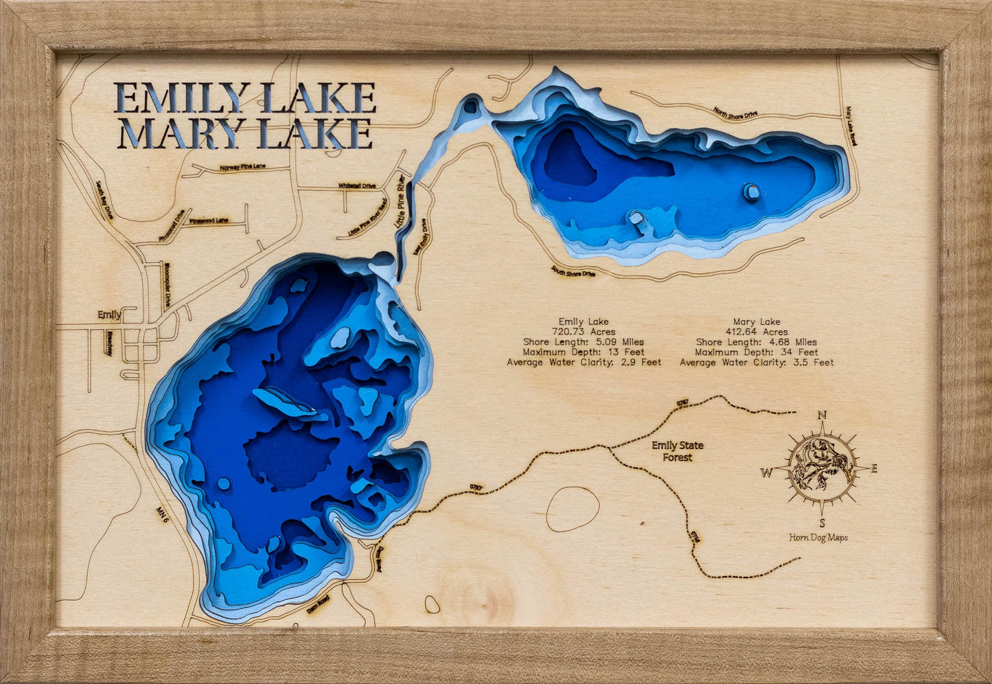 Lake Emily and Lake Mary in Crow Wing County, Minnesota