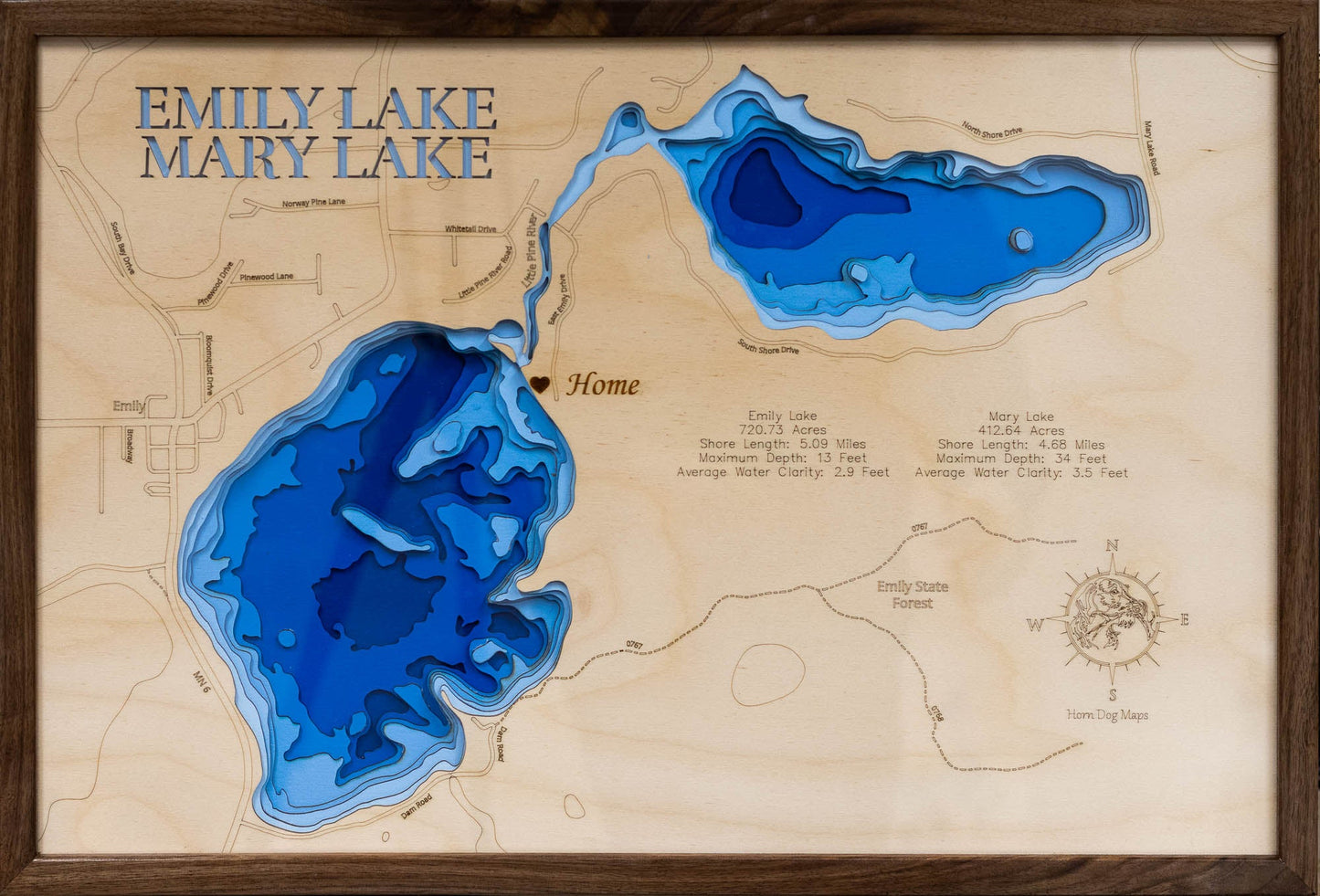 Lake Emily and Lake Mary in Crow Wing County, Minnesota