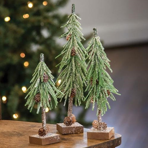 Glittered Pinecone Tree 8" (Pack of 4)